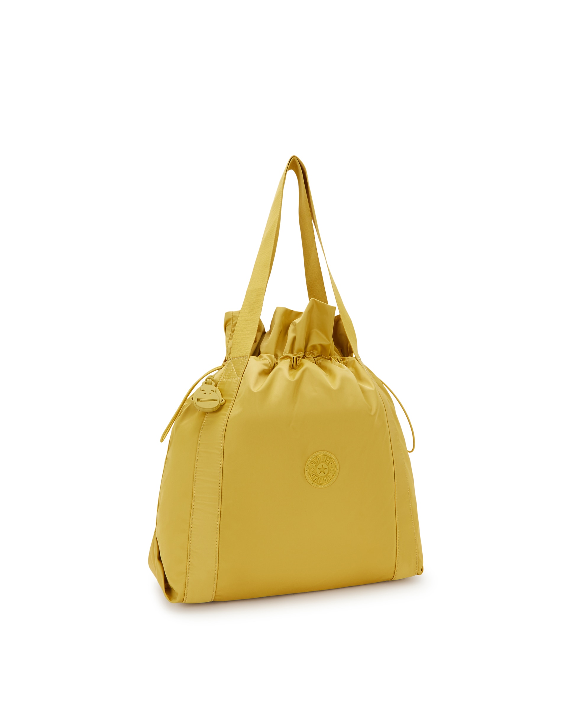 Bolso tote mediano con cierre de cordón - Kipling - Naranja Amarillo-3