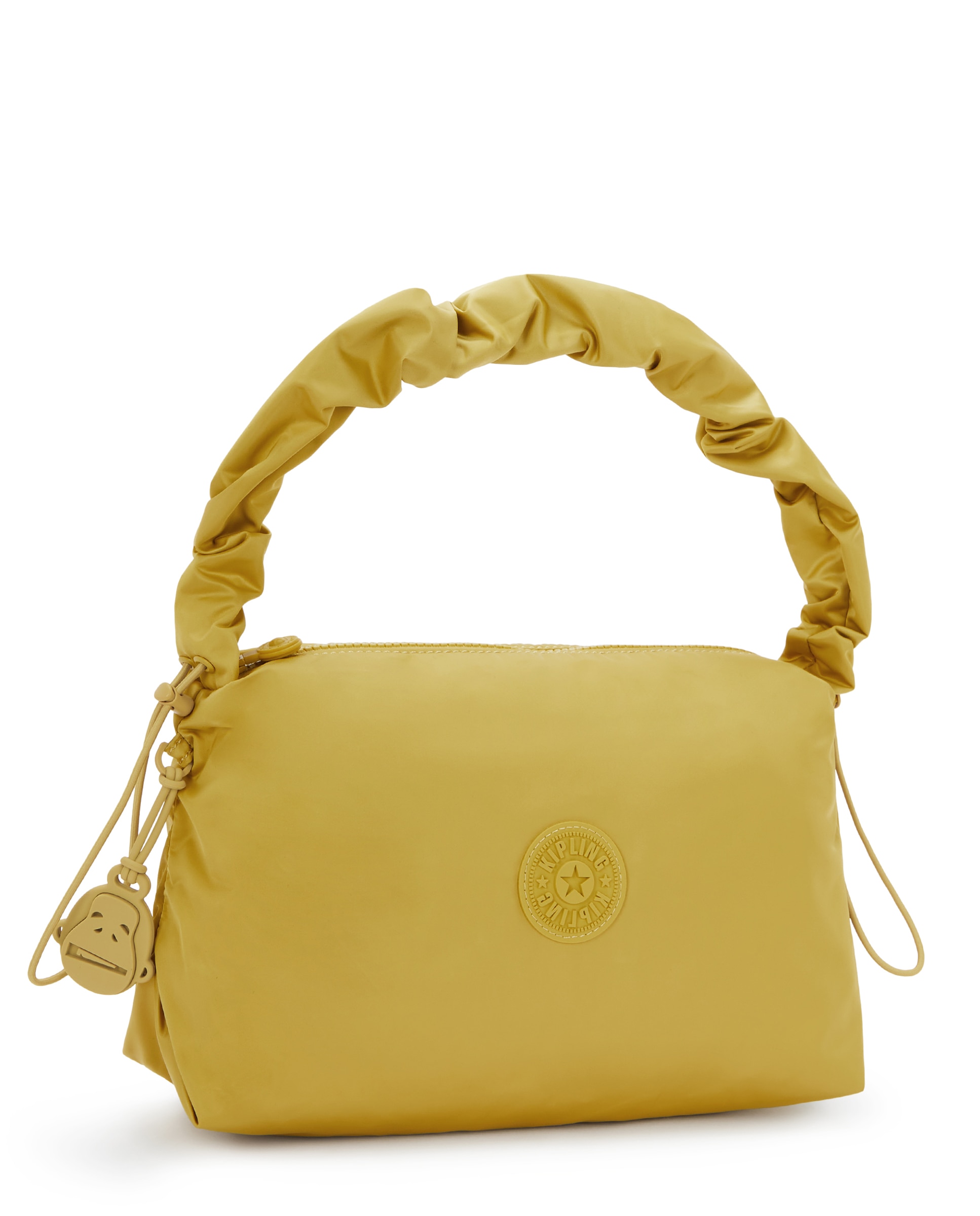 Bolso de hombro mediano con cremallera y corre fruncida - Kipling - Amarillo Amarillo-4