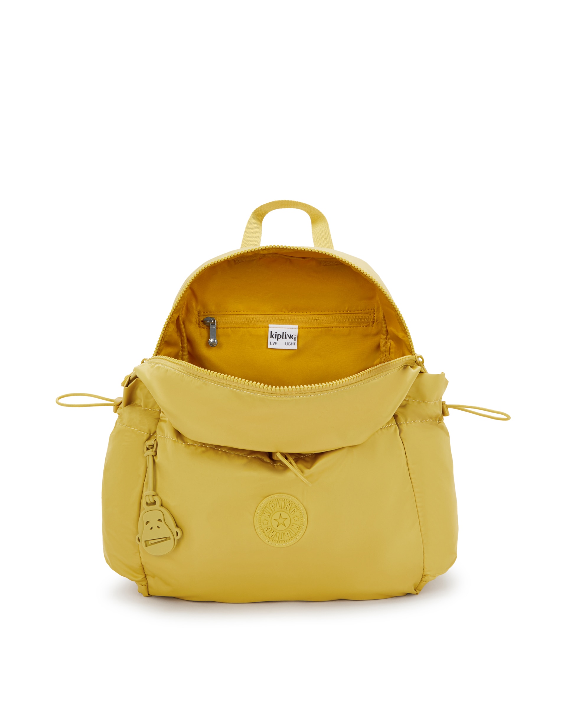 Mochila de mujer con cremallera y asa de mano - Kipling - Amarillo Amarillo-3