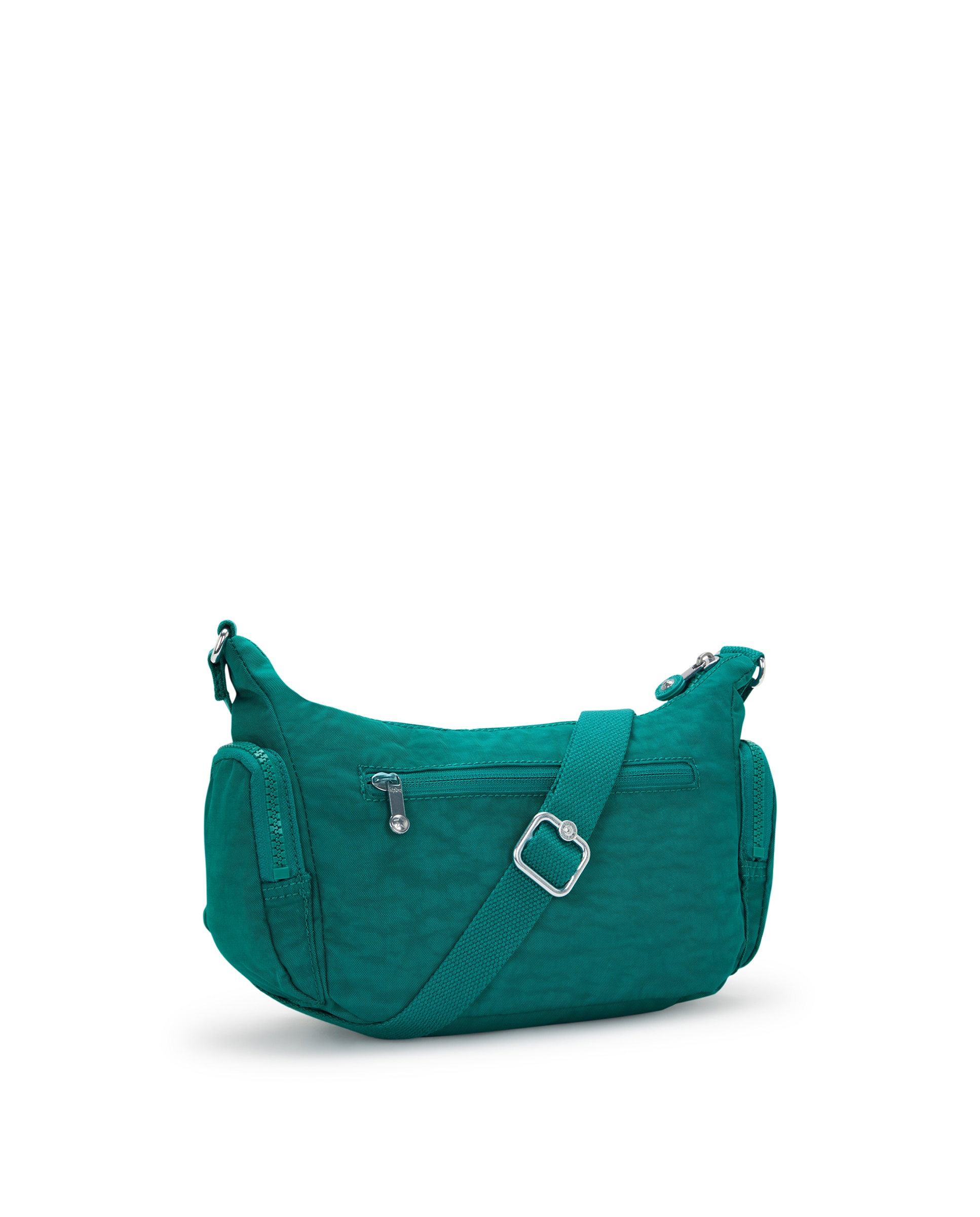 Bandolera de mujer pequeña con cremallera y bolsillos exteriores - Kipling - Verde azulado Verde azulado-3