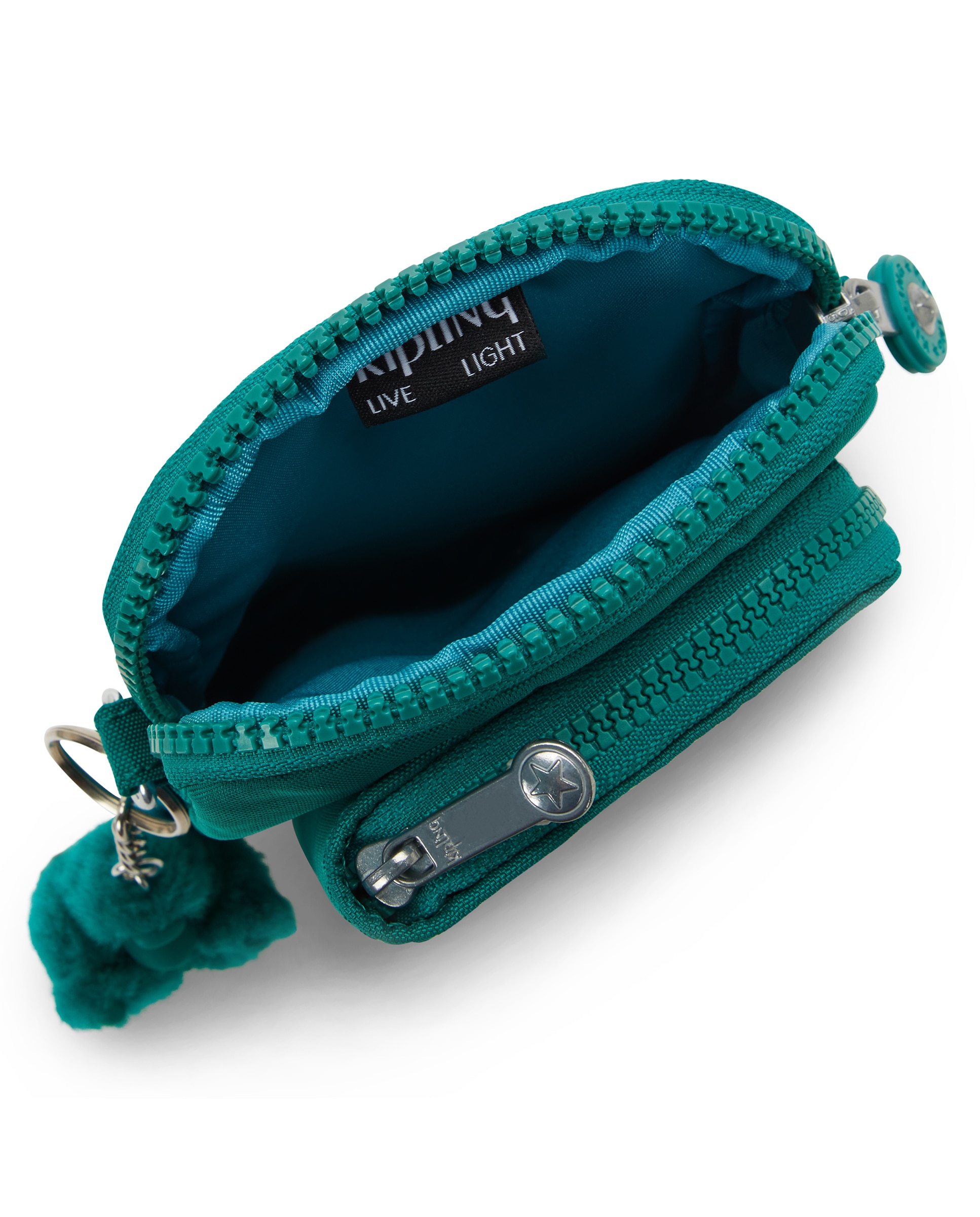 Bolso para el móvil con cremallera y llavero - Kipling - Verde azulado Verde azulado-2