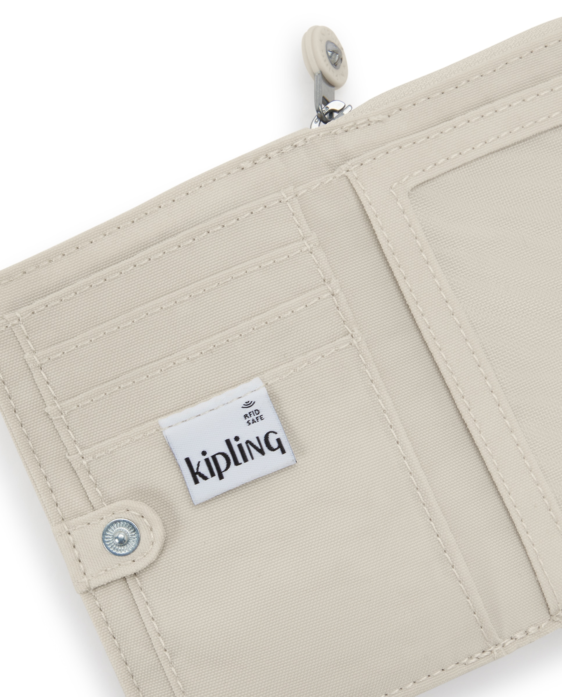 Cartera de mujer mediana rfid con cremallera - Kipling - Marfil Marfil-5