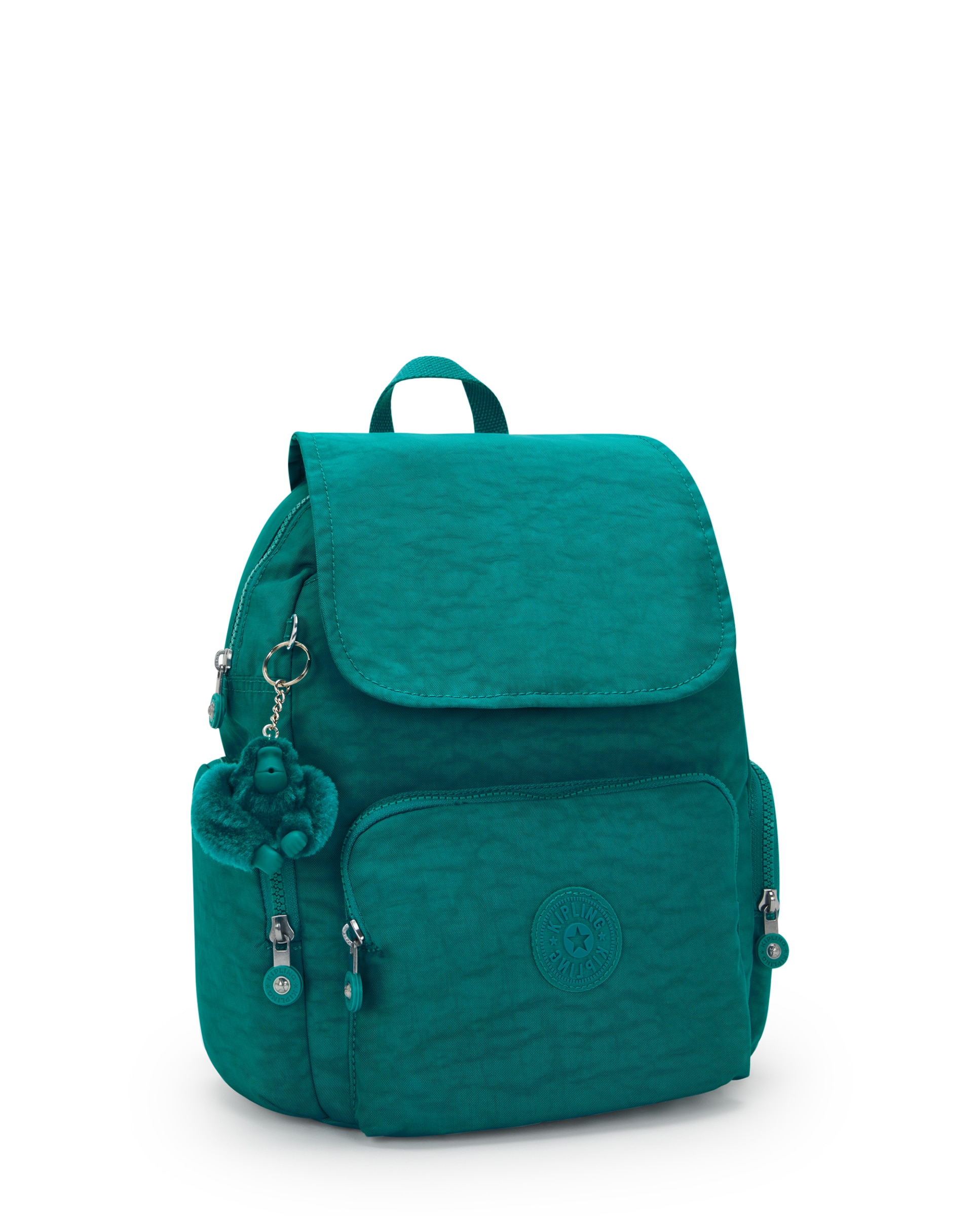Mochila de mujer mediana son solapa - Kipling - Verde azulado Verde azulado-4