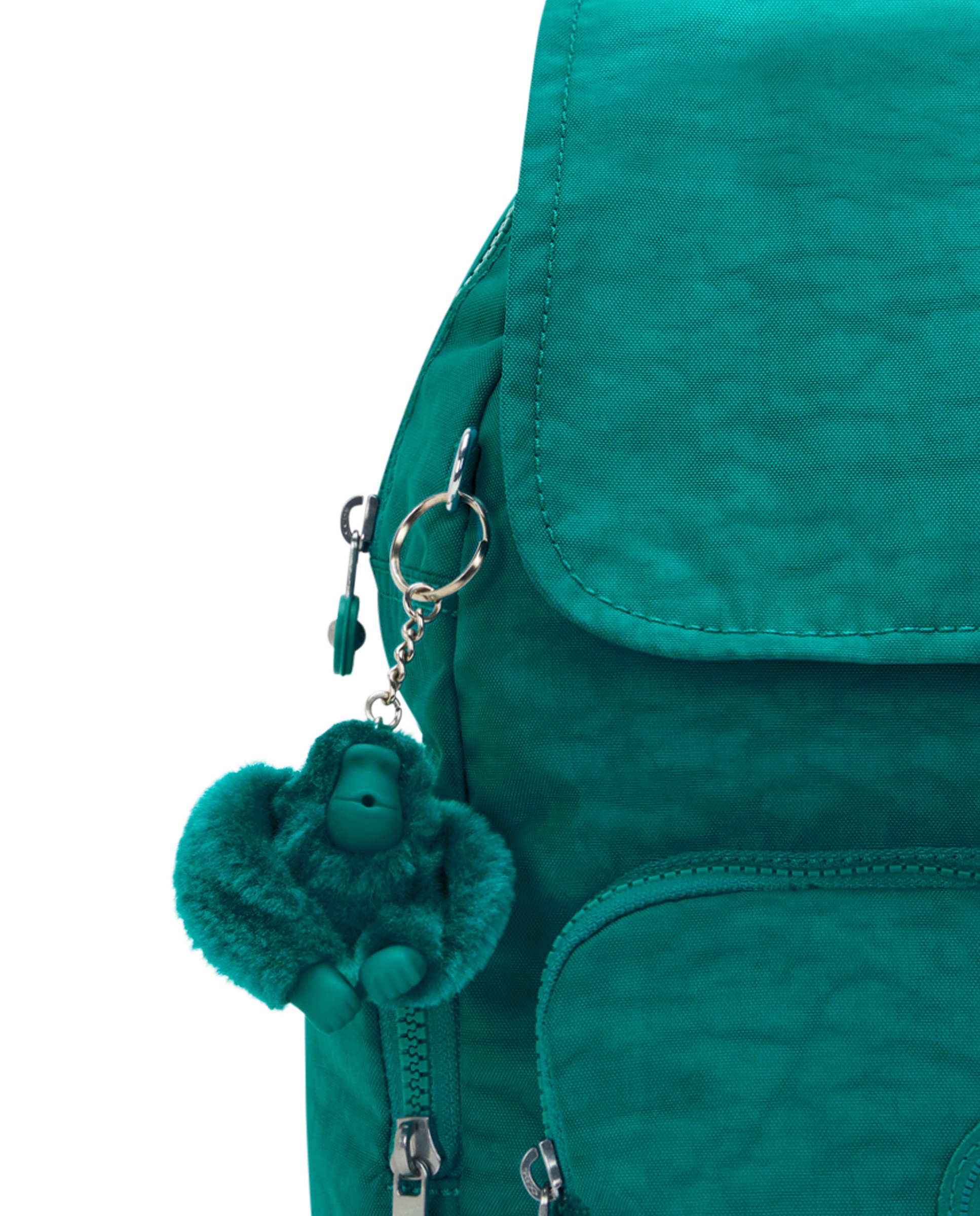 Mochila de mujer mediana son solapa - Kipling - Verde azulado Verde azulado-5