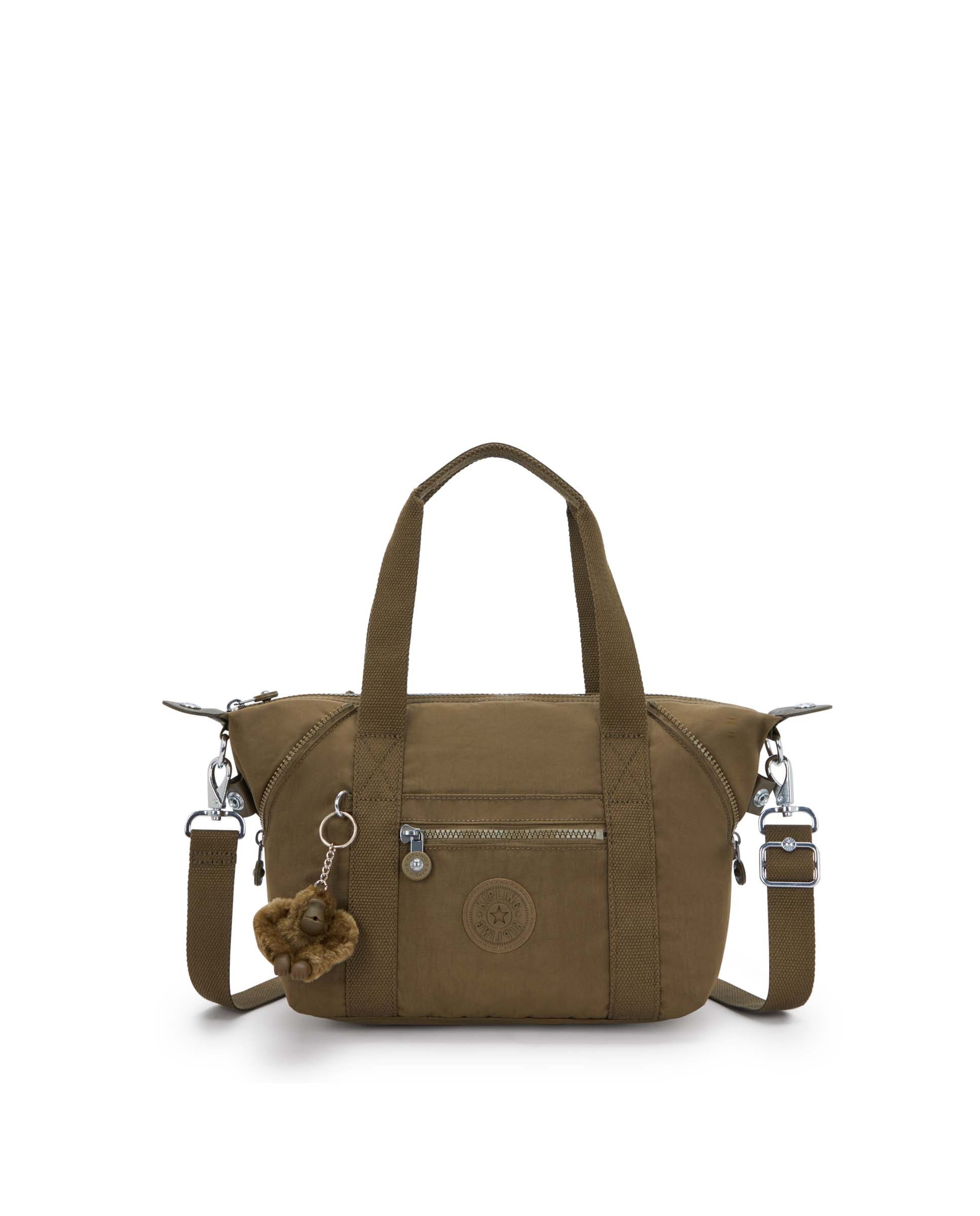 Shopper pequeño con cremallera y asa bandolera extraíble - Kipling - Kaki Kaki-1