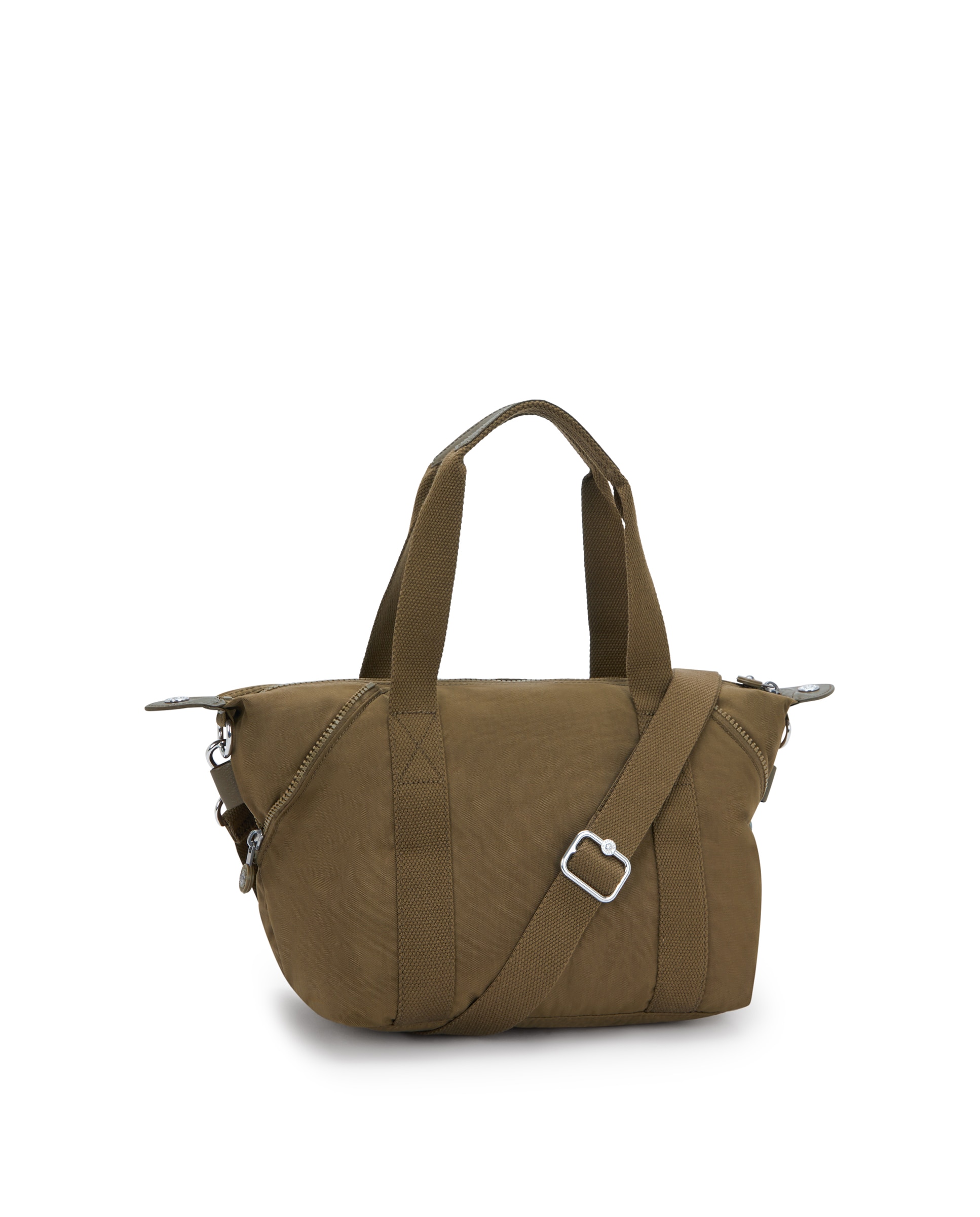 Shopper pequeño con cremallera y asa bandolera extraíble - Kipling - Kaki Kaki-3