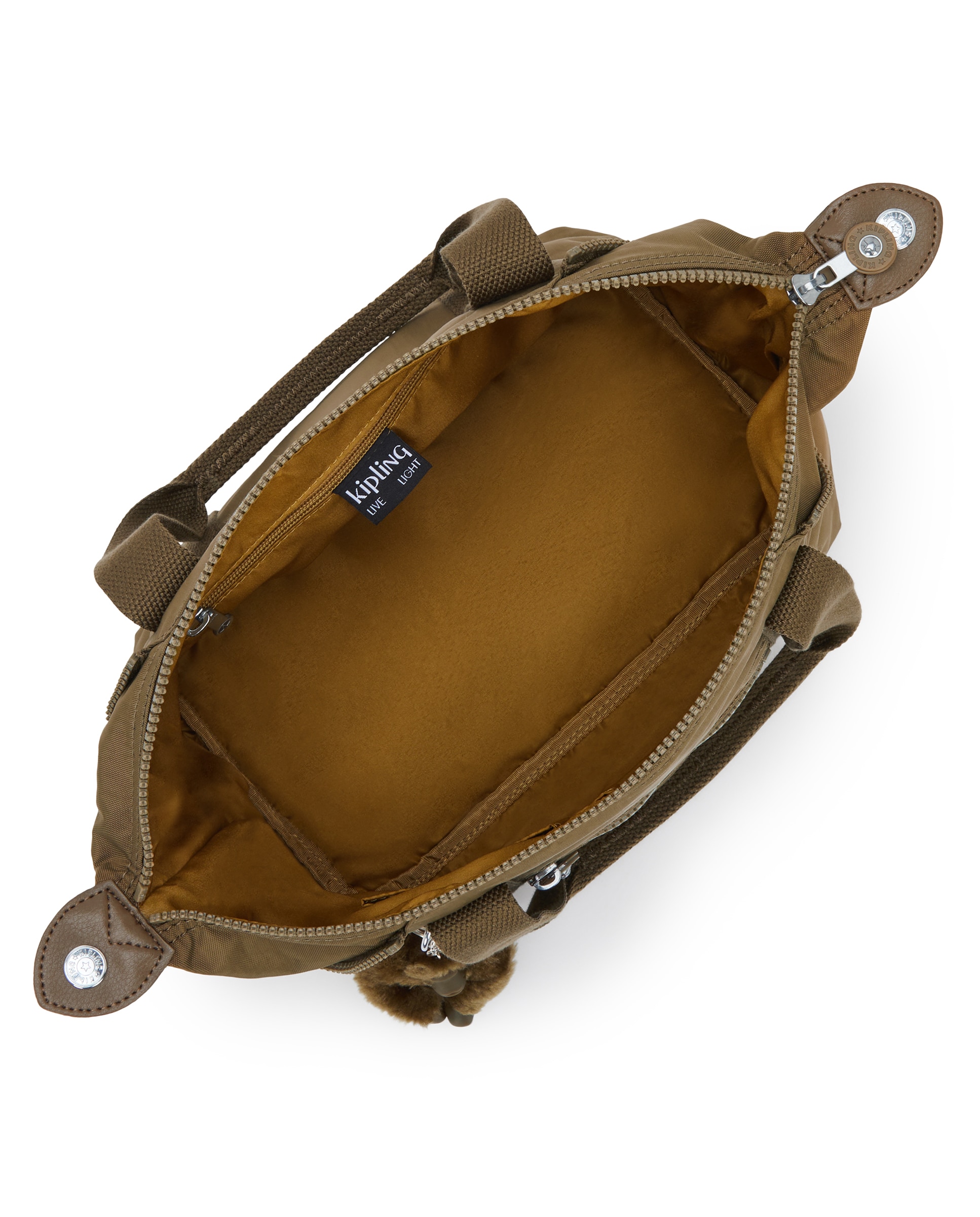 Shopper pequeño con cremallera y asa bandolera extraíble - Kipling - Kaki Kaki-2