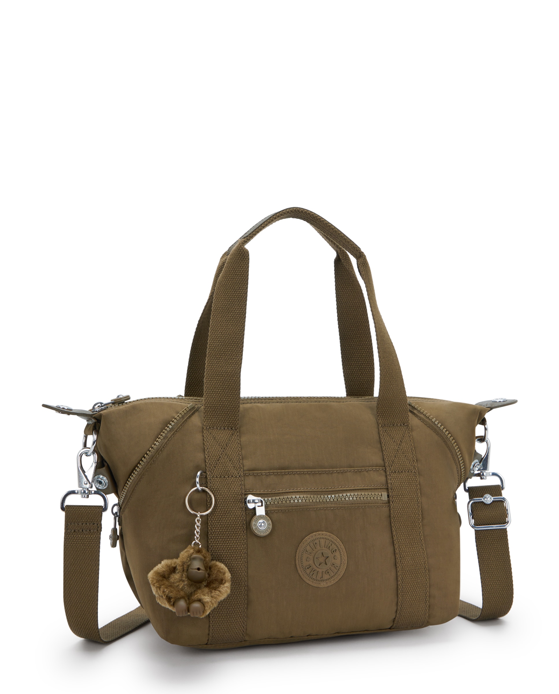 Shopper pequeño con cremallera y asa bandolera extraíble - Kipling - Kaki Kaki-4