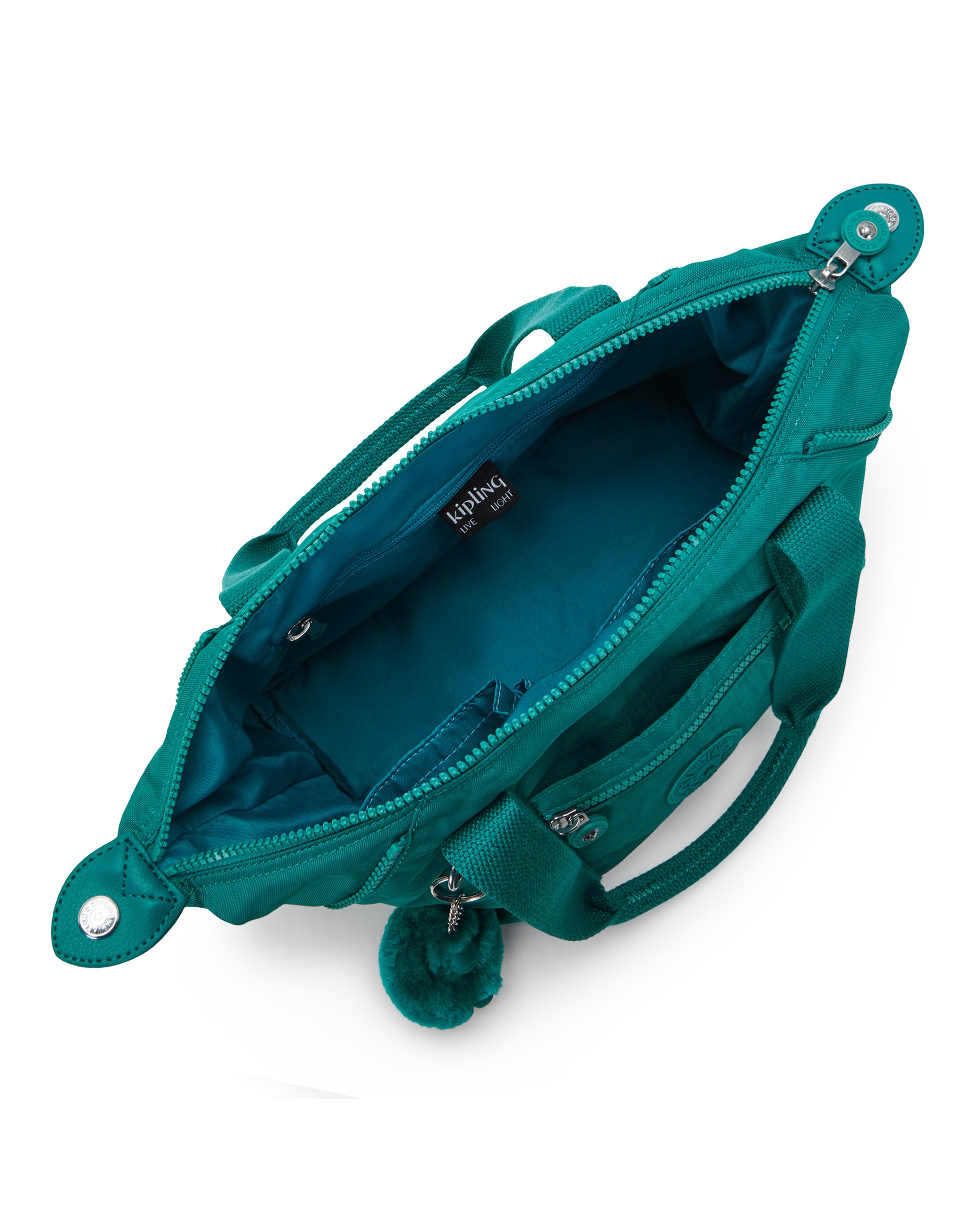 Shopper pequeño con cremallera y asa bandolera extraíble - Kipling - Verde azulado Verde azulado-2