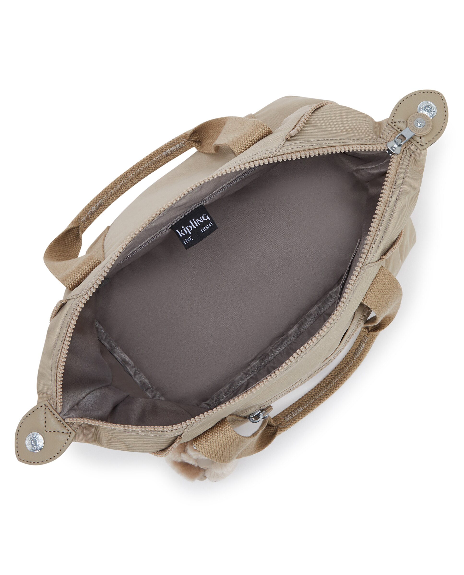 Shopper pequeño con cremallera y asa bandolera extraíble - Kipling - Beige Beige-2