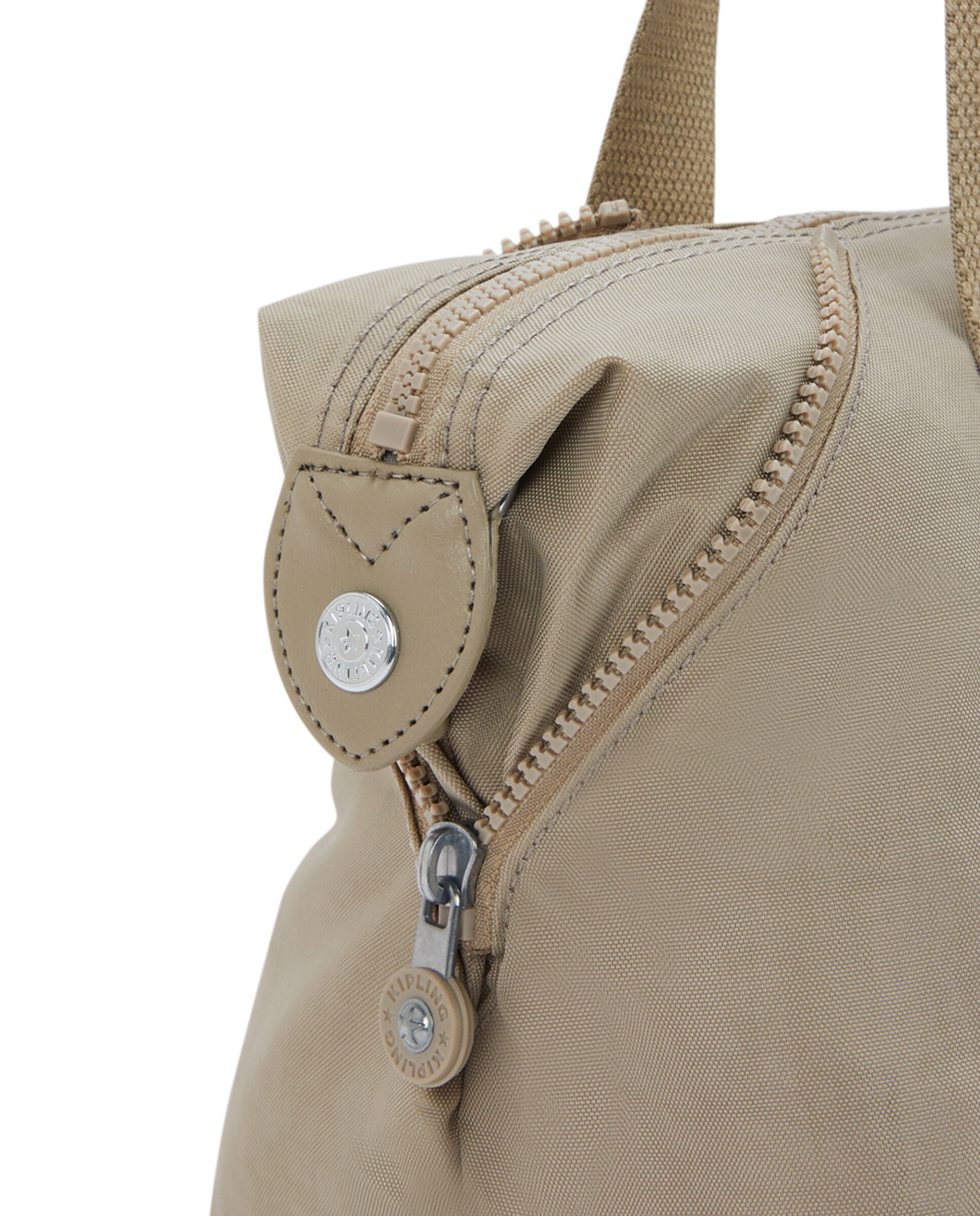 Shopper pequeño con cremallera y asa bandolera extraíble - Kipling - Beige Beige-5