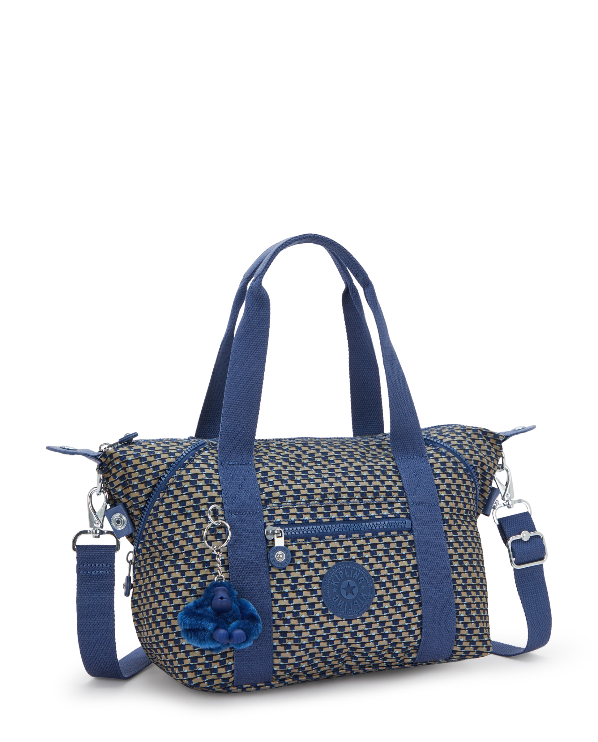 Shopper pequeño con cremallera y asa bandolera extraíble - Kipling - Fresno / Azul Fresno / Azul-4