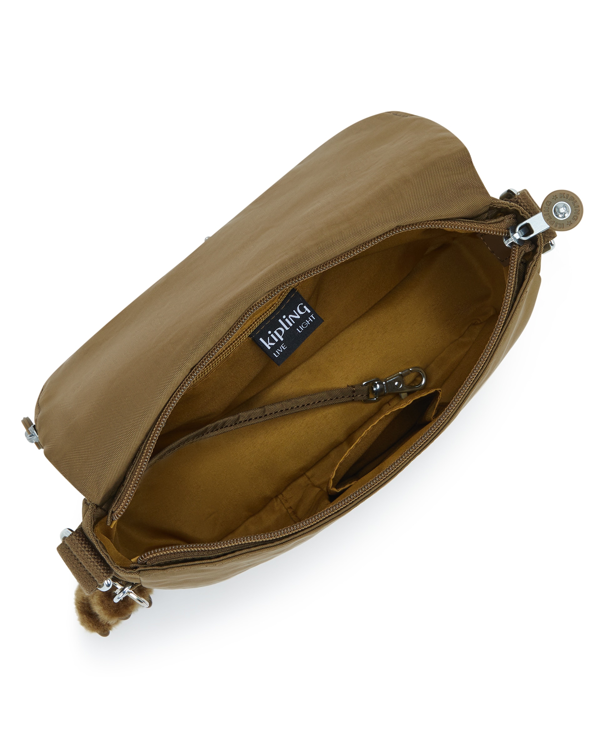 Bandolera de mujer pequeña repelente al agua son solapa - Kipling - Kaki Kaki-2