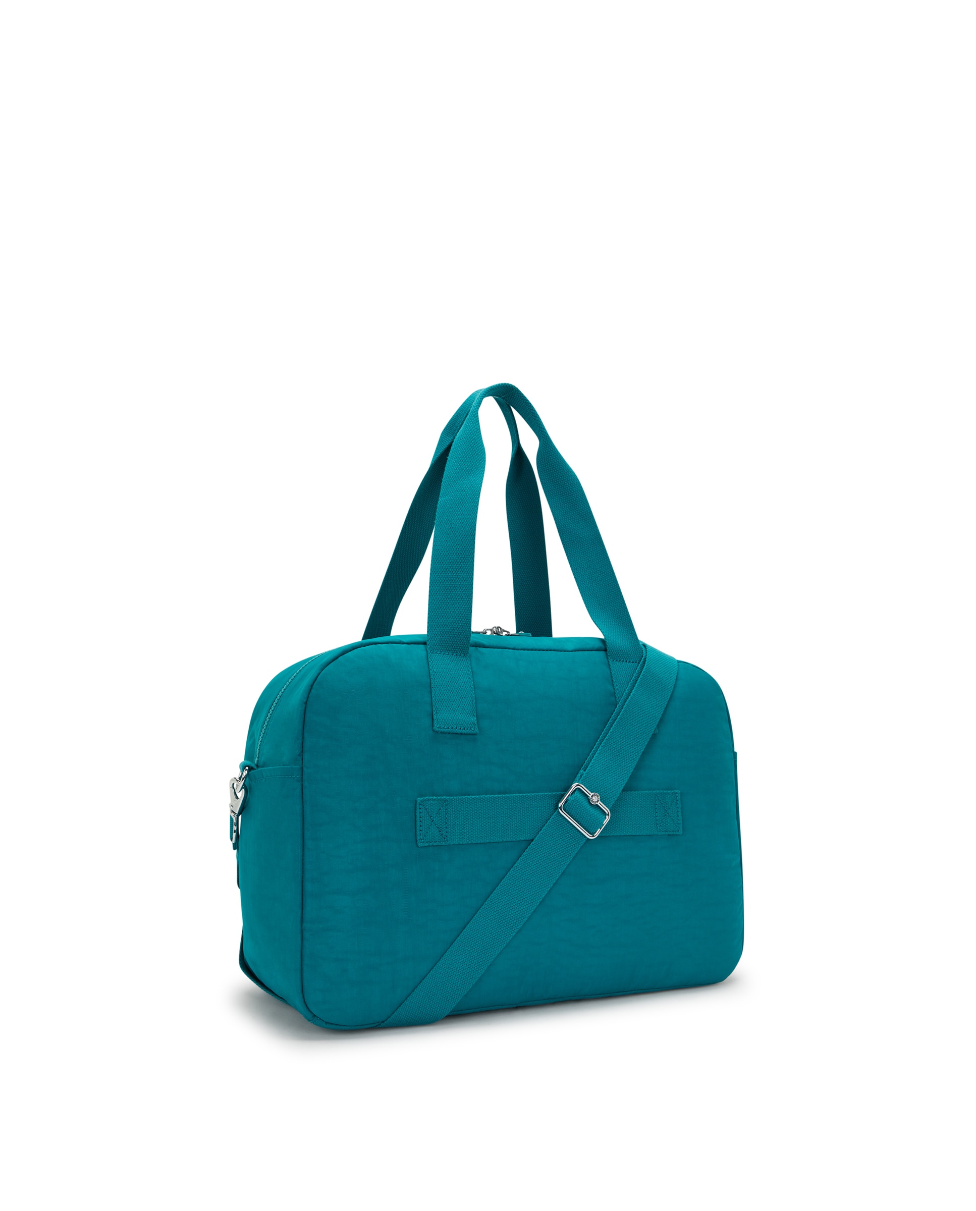 Bolso de hombro mediano con bolsillos de cremallera y compartimento para portátil - Kipling - Verde azulado Verde azulado-3