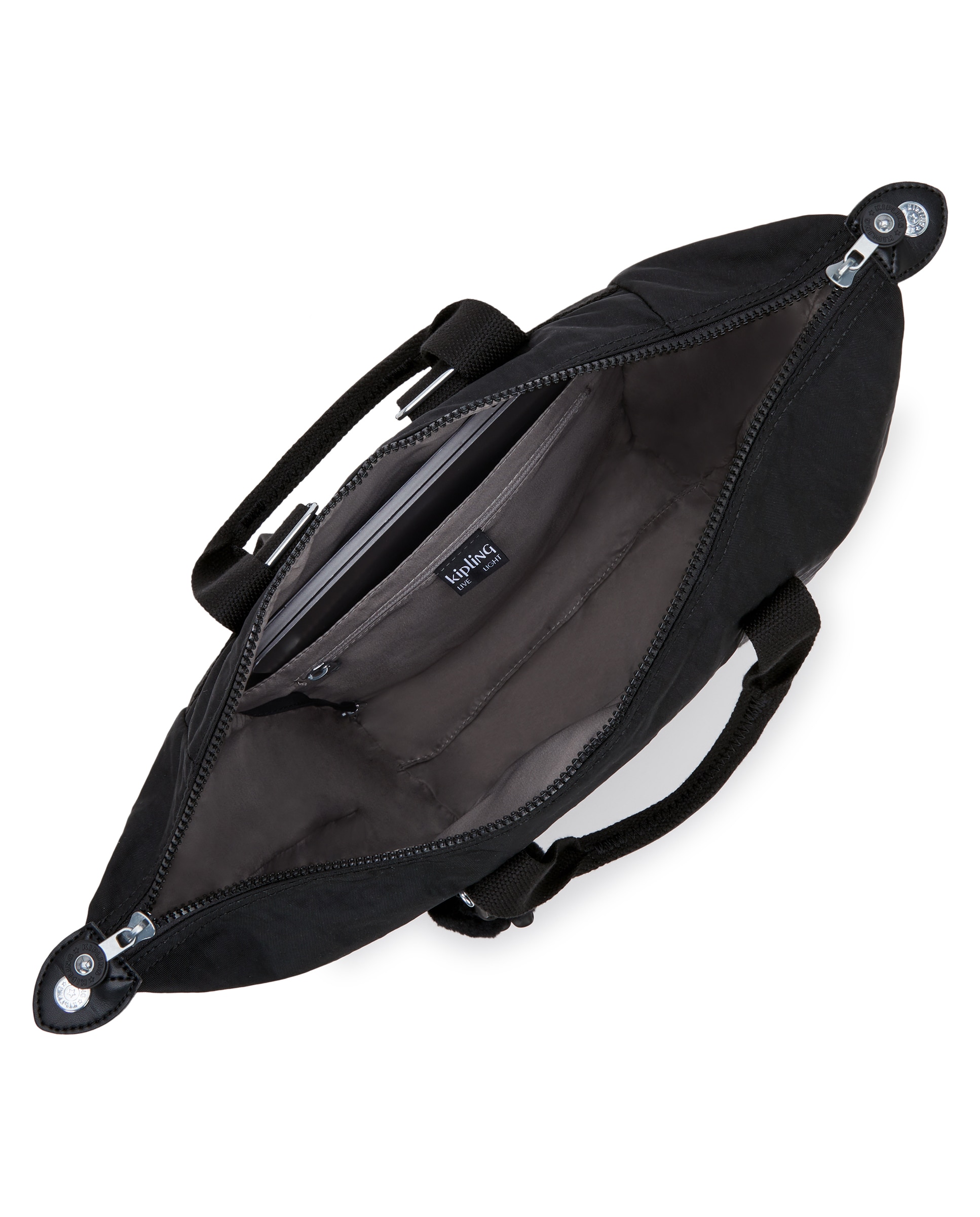 Mochila de mujer con cremallera y compartimento para portátil - Kipling - Negro Negro-3