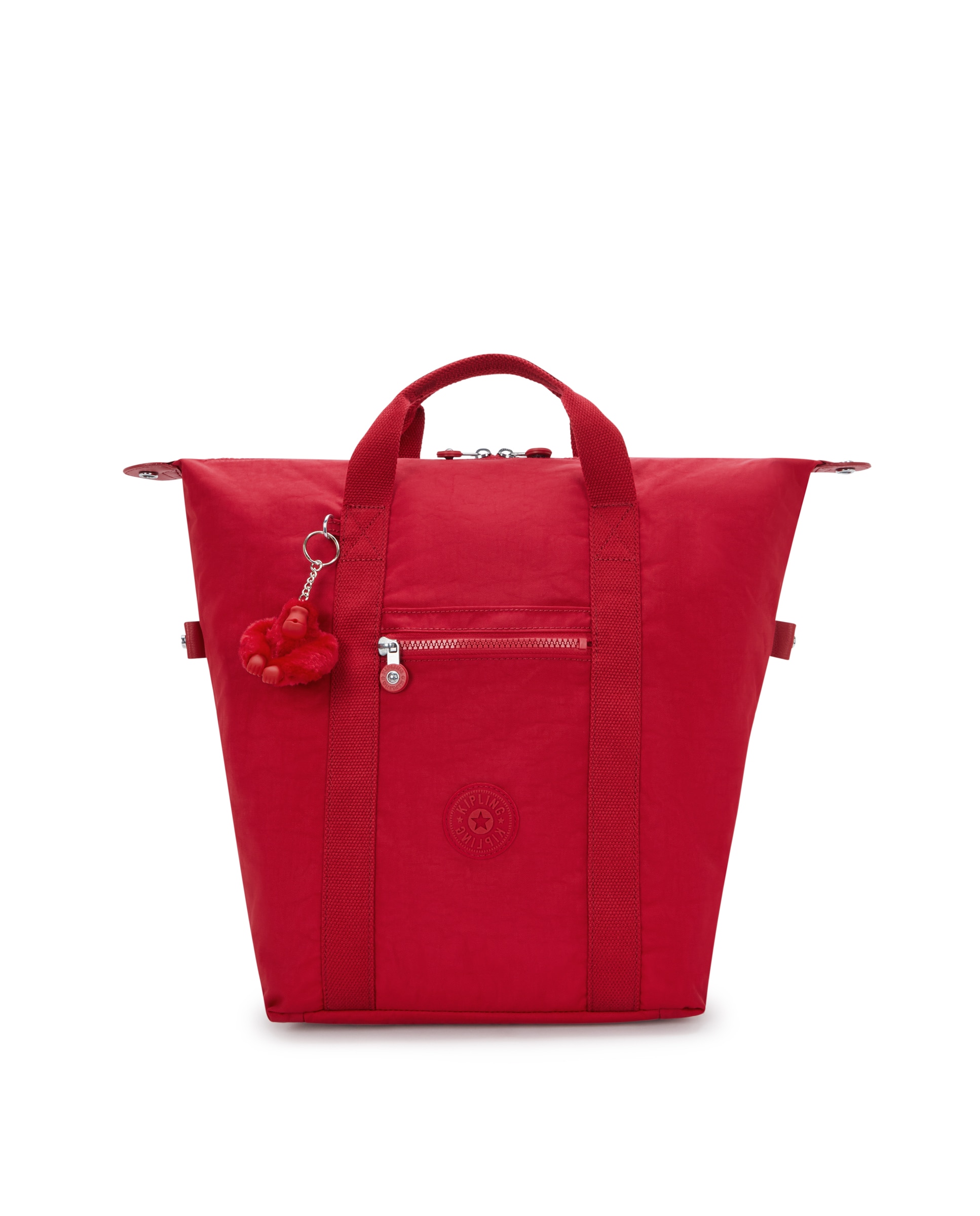 Mochila de mujer con cremallera y compartimento para portátil - Kipling - Rojo Rojo-1