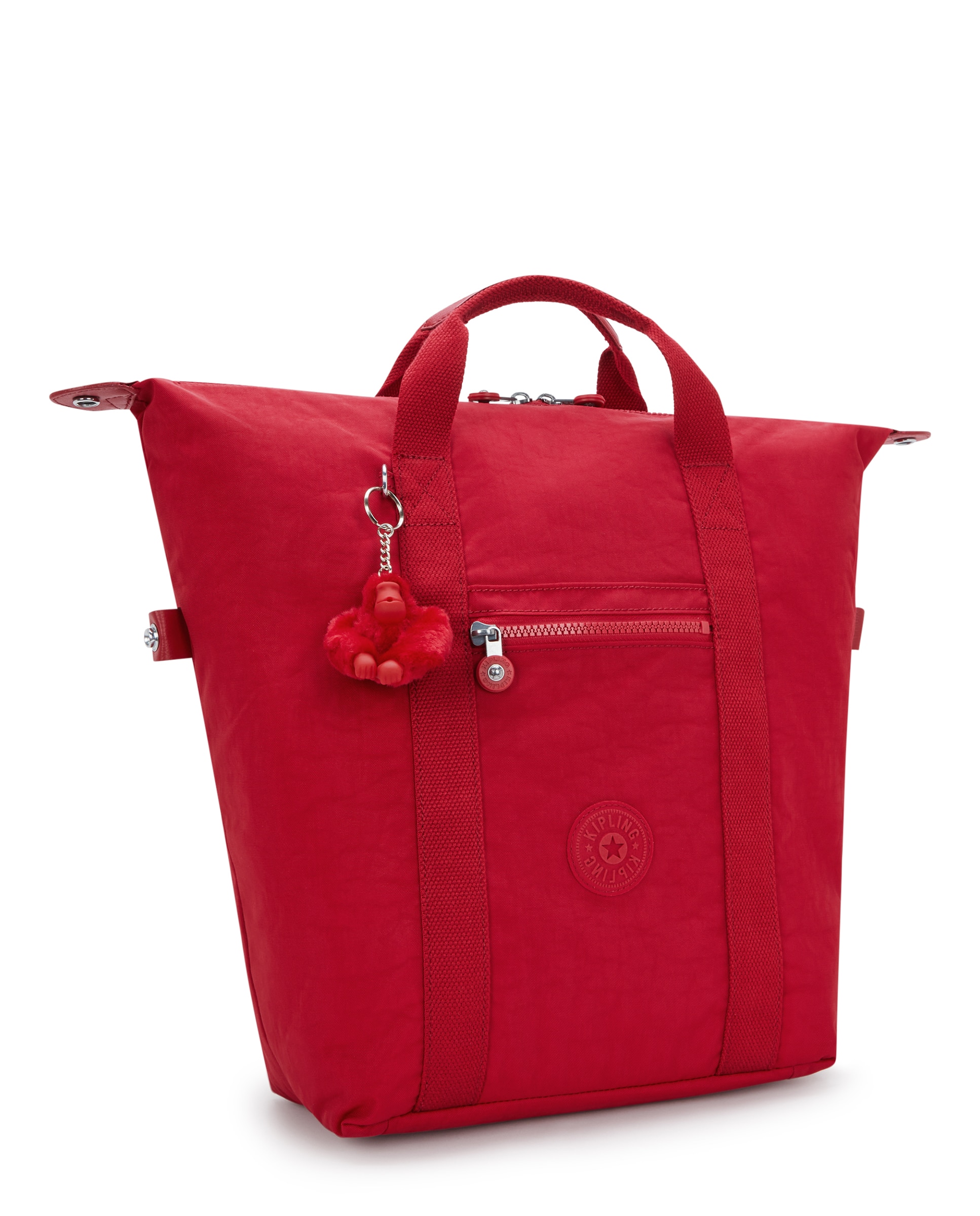 Mochila de mujer con cremallera y compartimento para portátil - Kipling - Rojo Rojo-4