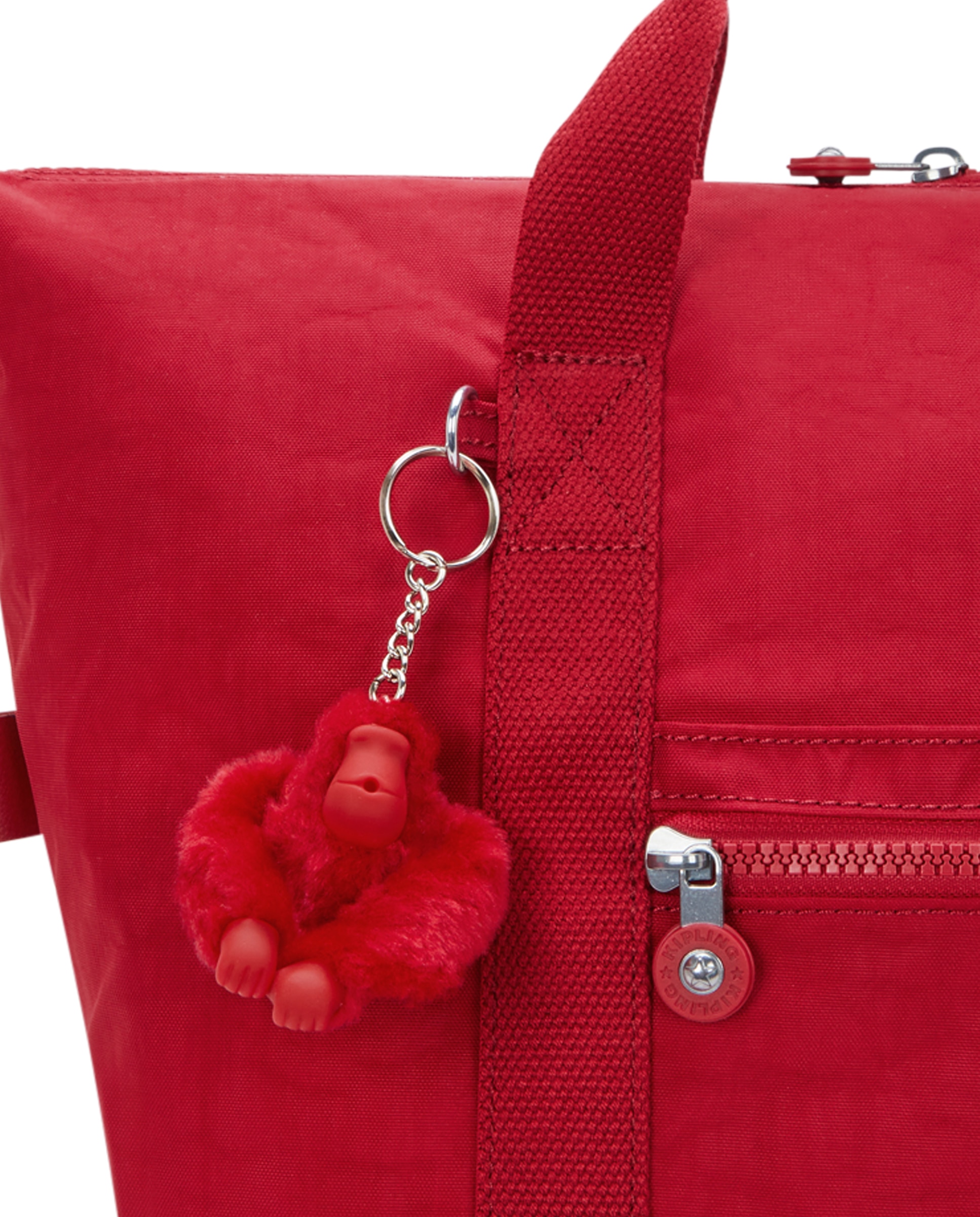 Mochila de mujer con cremallera y compartimento para portátil - Kipling - Rojo Rojo-5