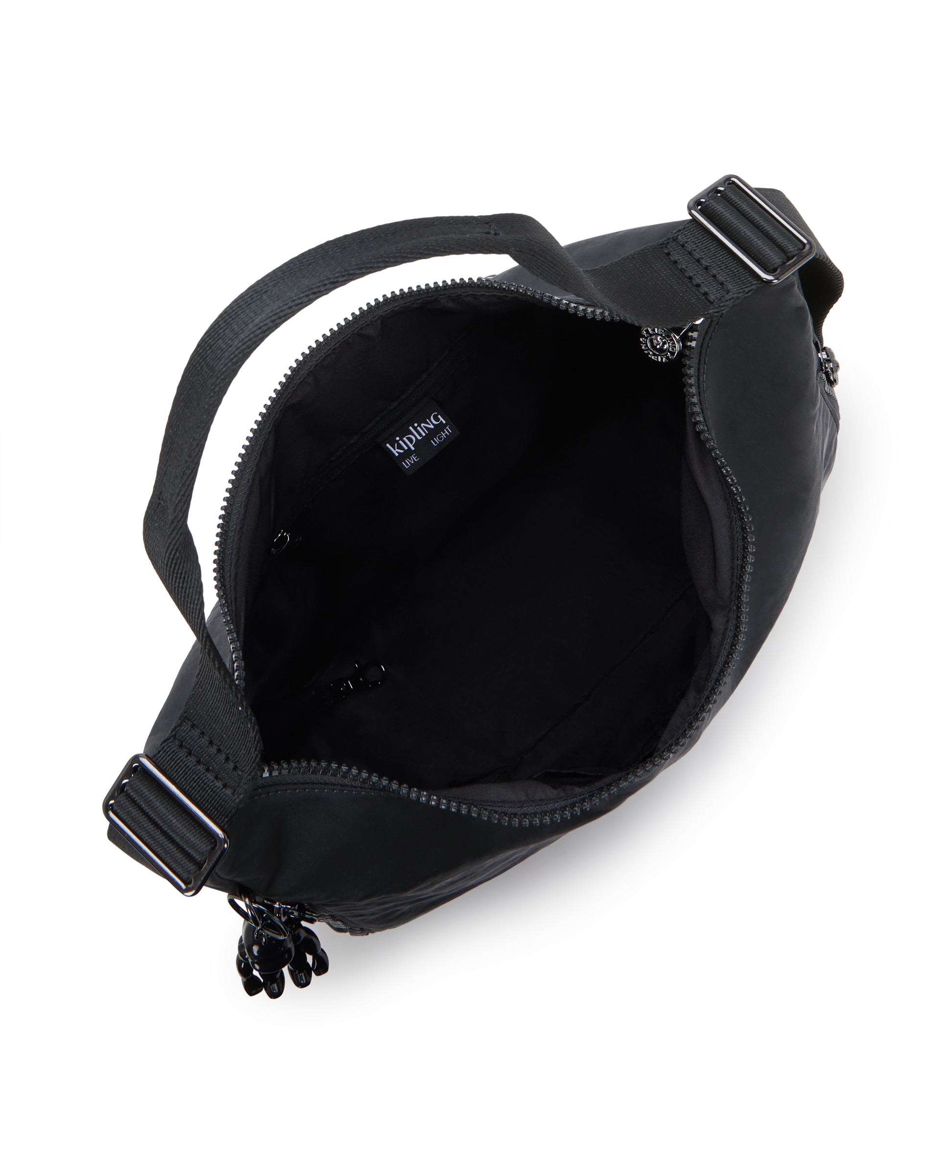 Bolso de hombro grande con cremallera y correa ajustable - Kipling - Negro Negro-3