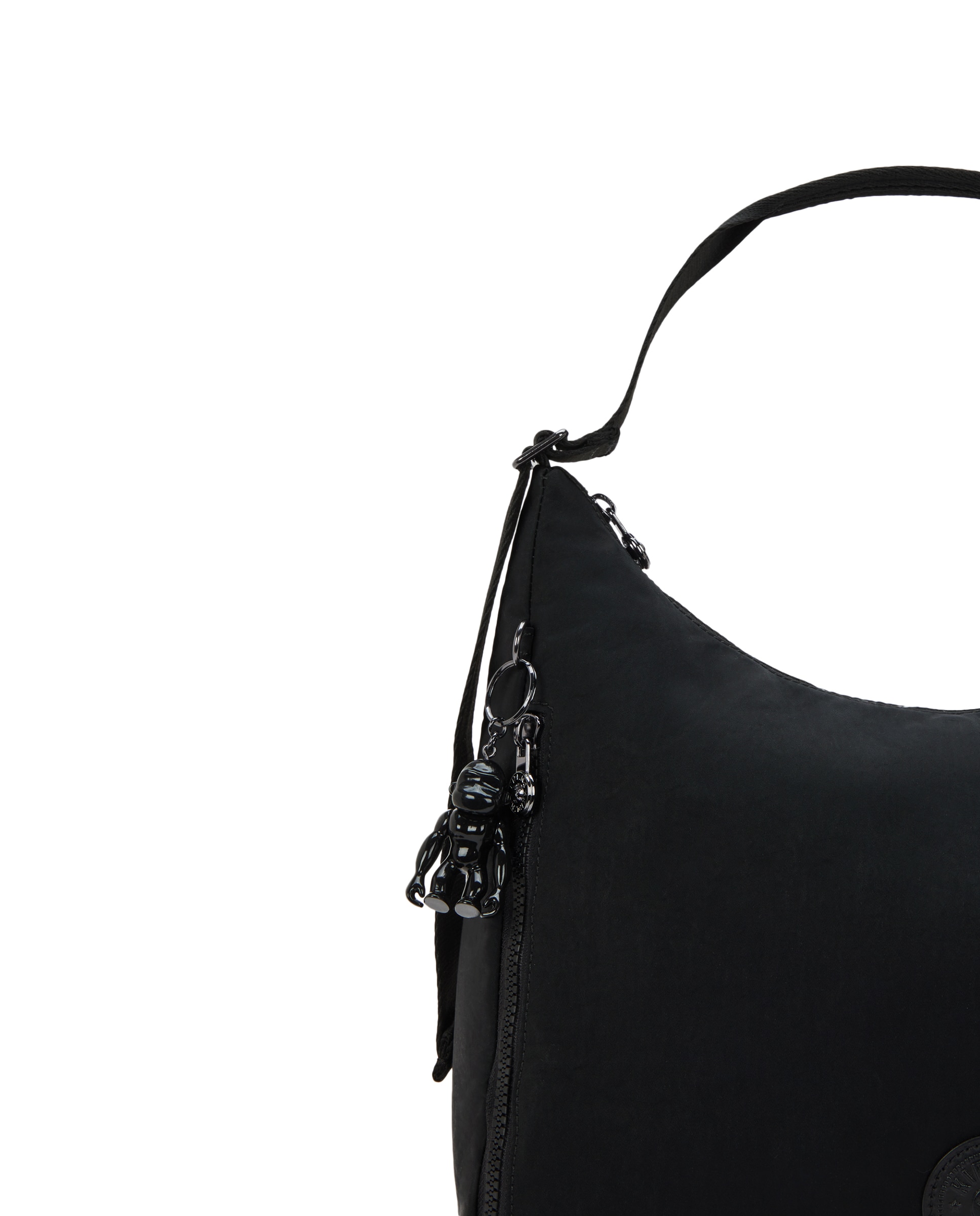 Bolso de hombro grande con cremallera y correa ajustable - Kipling - Negro Negro-6