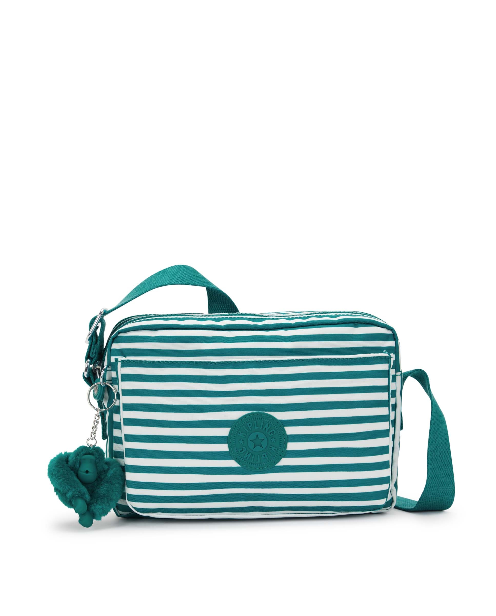 Bandolera de mujer mediana con correa ajustable para el hombro - Kipling - Blanco / Verde Blanco / Verde-1