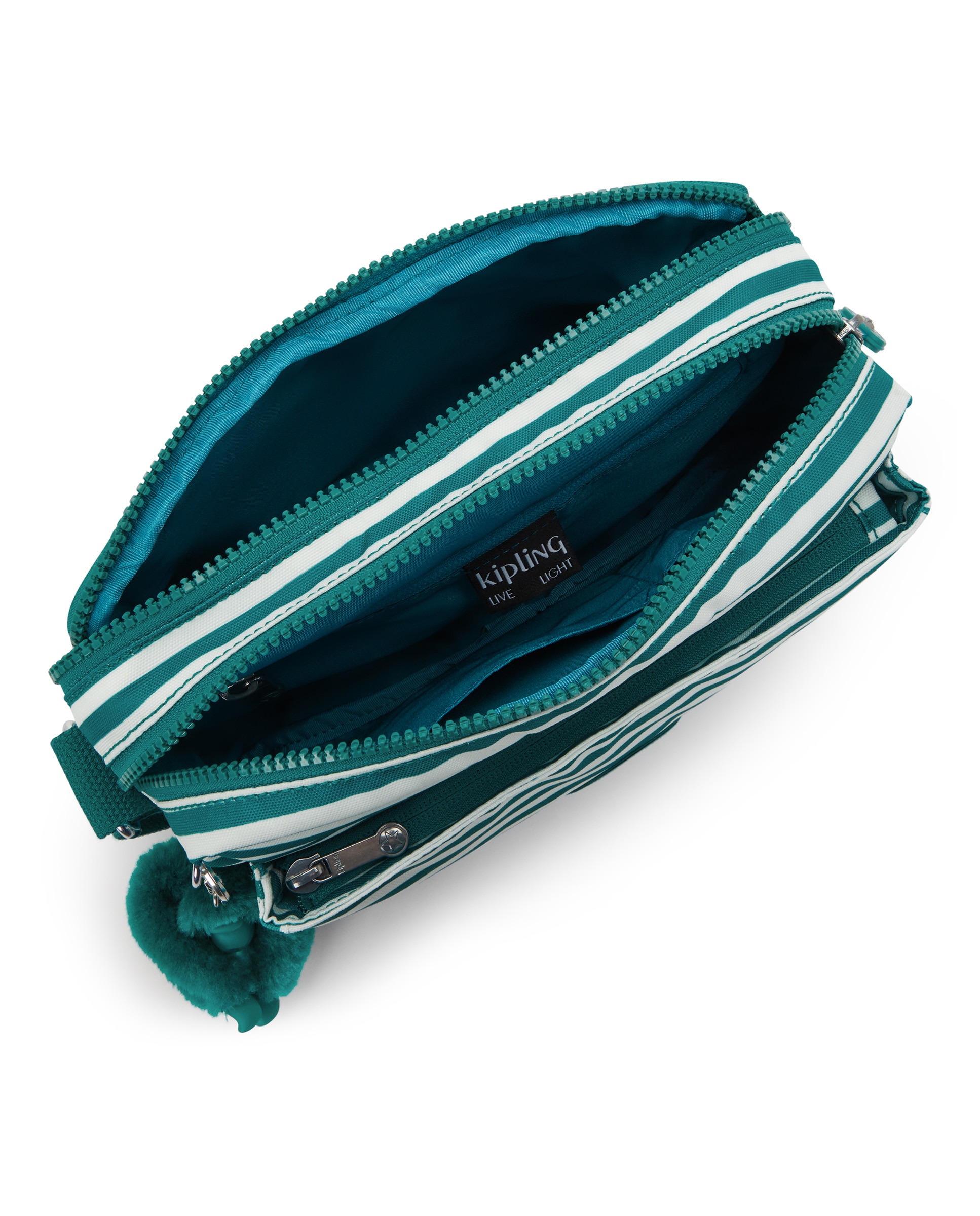 Bandolera de mujer mediana con correa ajustable para el hombro - Kipling - Blanco / Verde Blanco / Verde-2