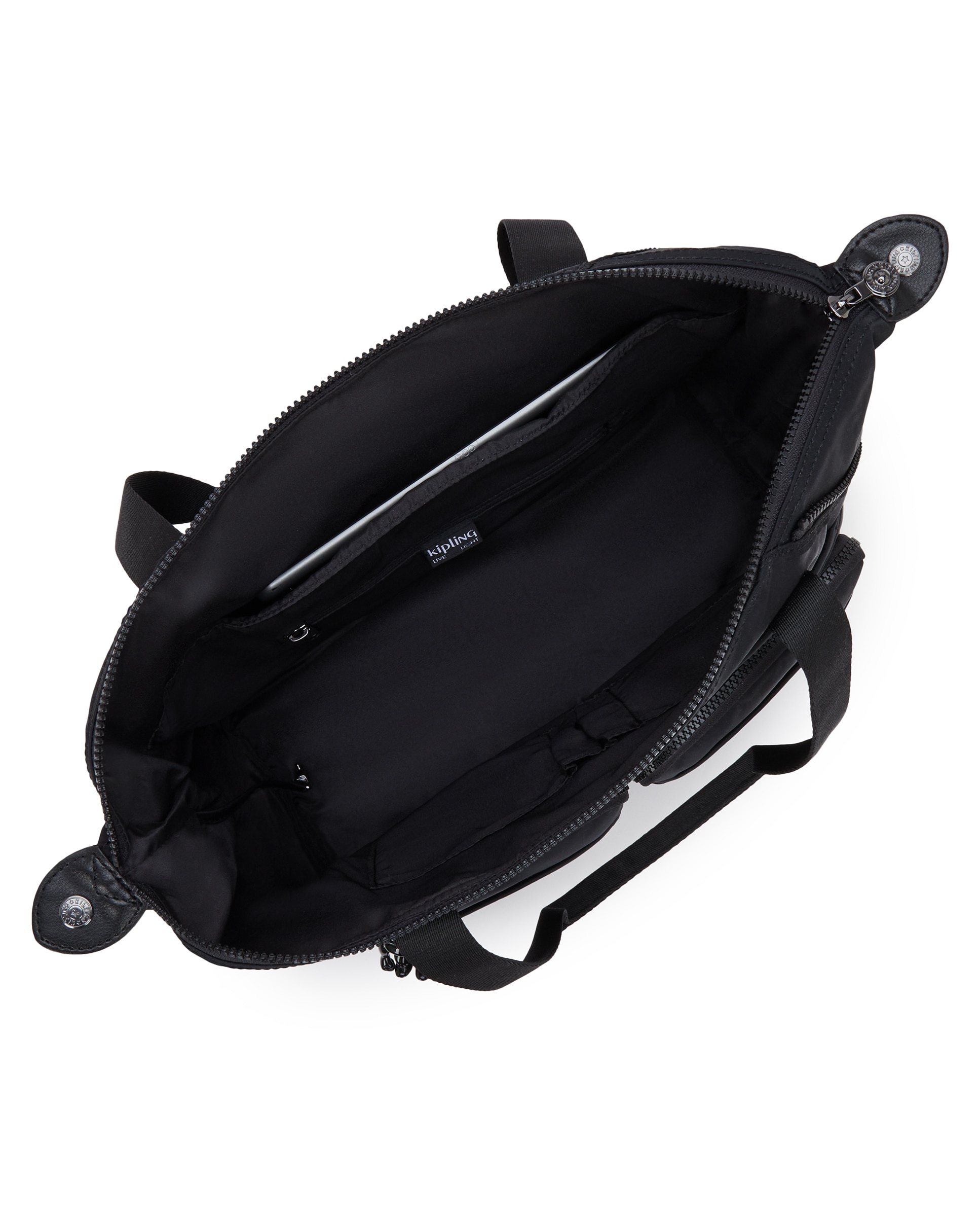 Bolso de hombro con compartimento para portátil y bolsillos exteriores - Kipling - Negro Negro-3