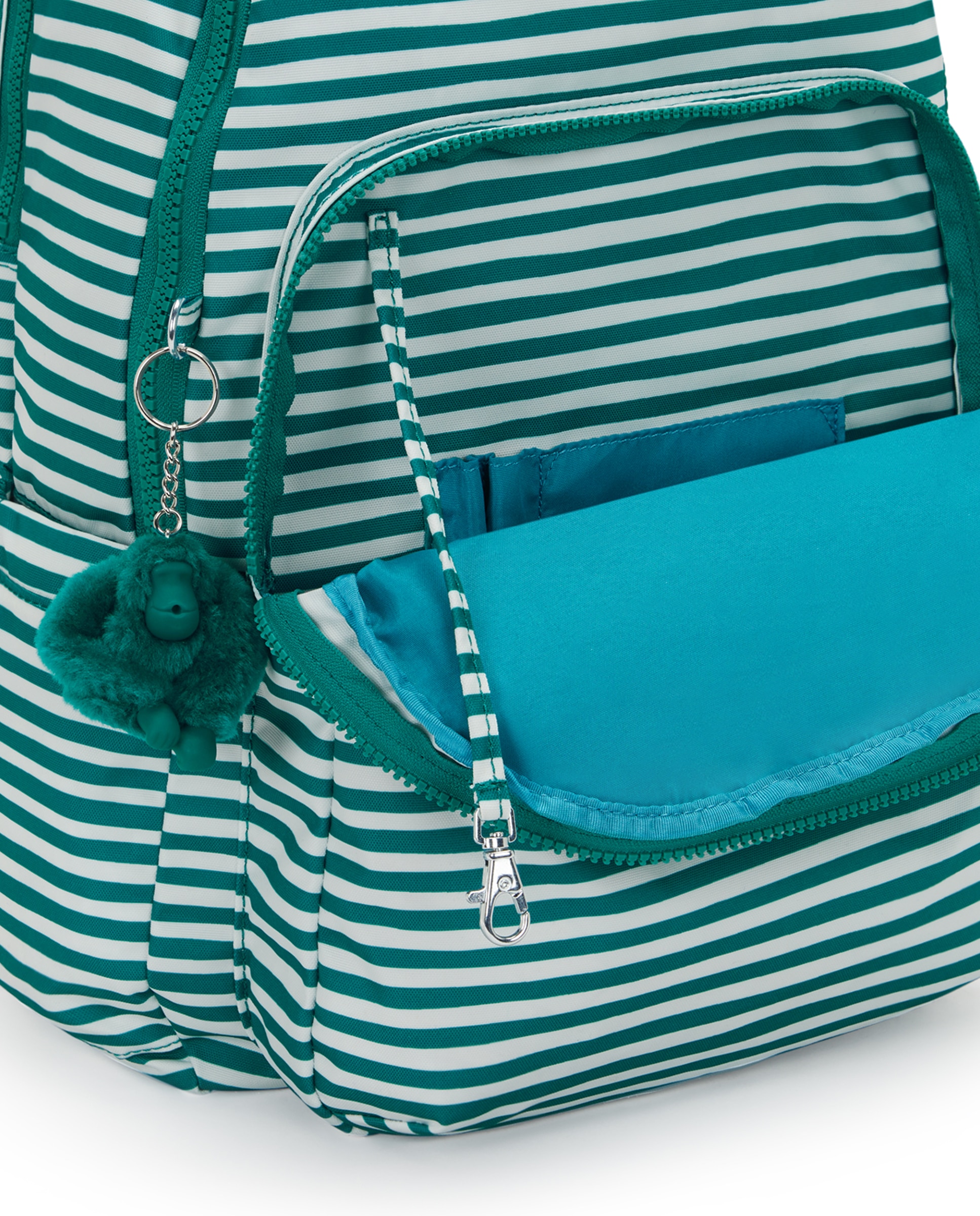 Mochila de mujer grande con compartimento para portátil - Kipling - Blanco / Verde Blanco / Verde-4