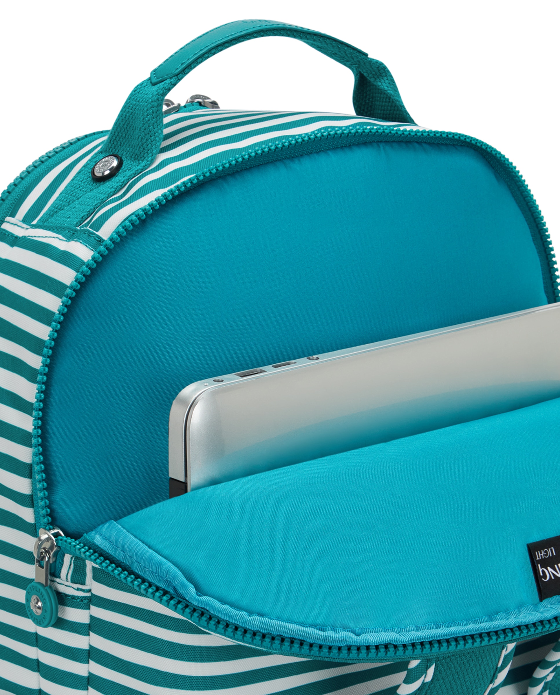 Mochila de mujer grande con compartimento para portátil - Kipling - Blanco / Verde Blanco / Verde-5