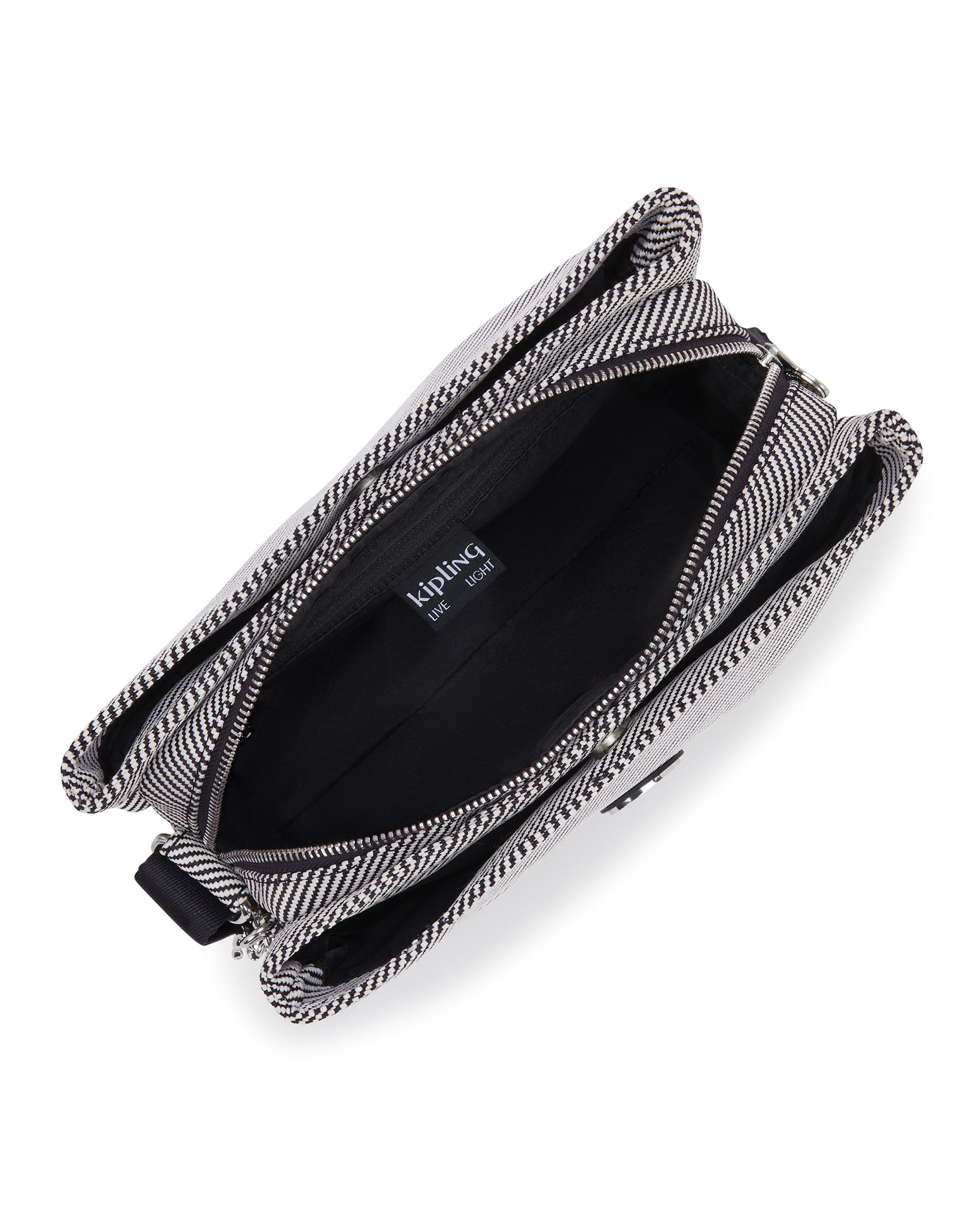 Bandolera de mujer mediana de estilo minimalista - Kipling - Negro / Blanco Negro / Blanco-2