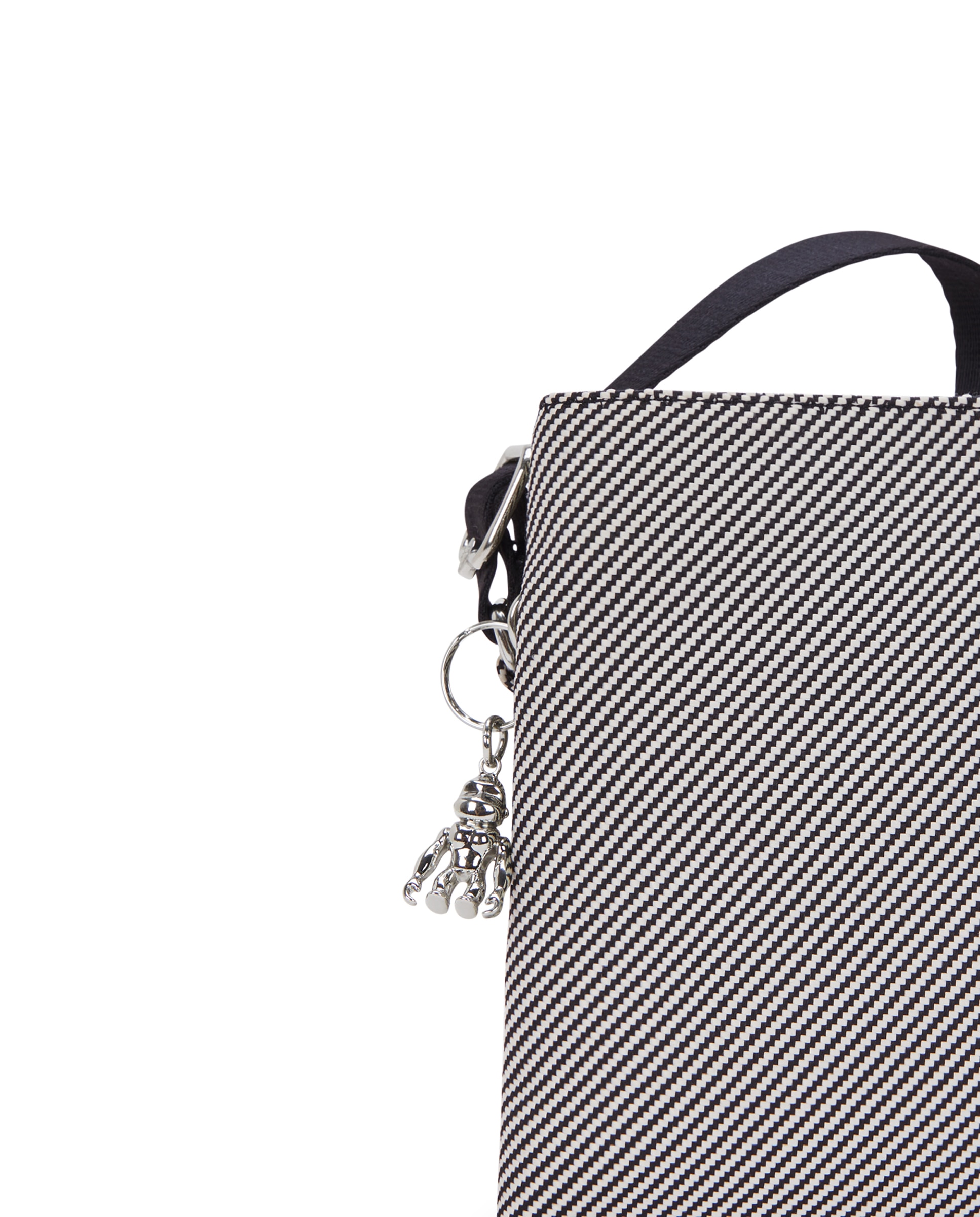 Bandolera de mujer mediana de estilo minimalista - Kipling - Negro / Blanco Negro / Blanco-5