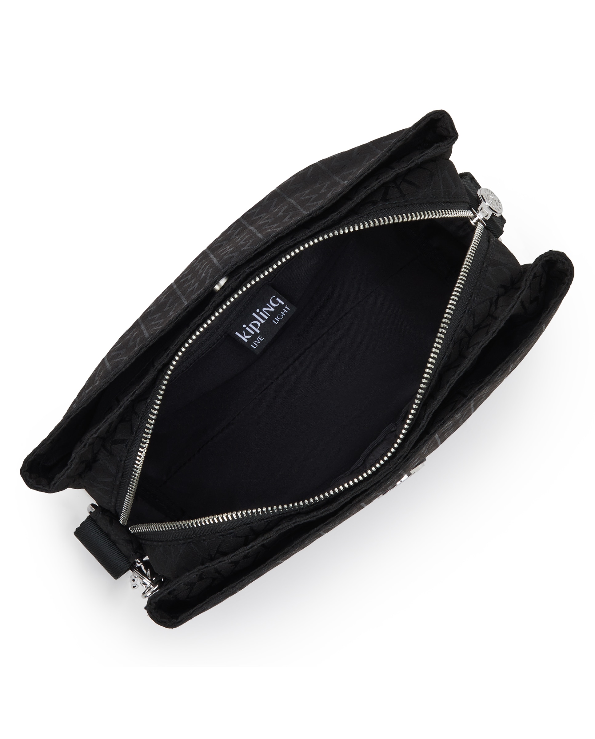 Bandolera de mujer mediana de estilo minimalista - Kipling - Negro Negro-2