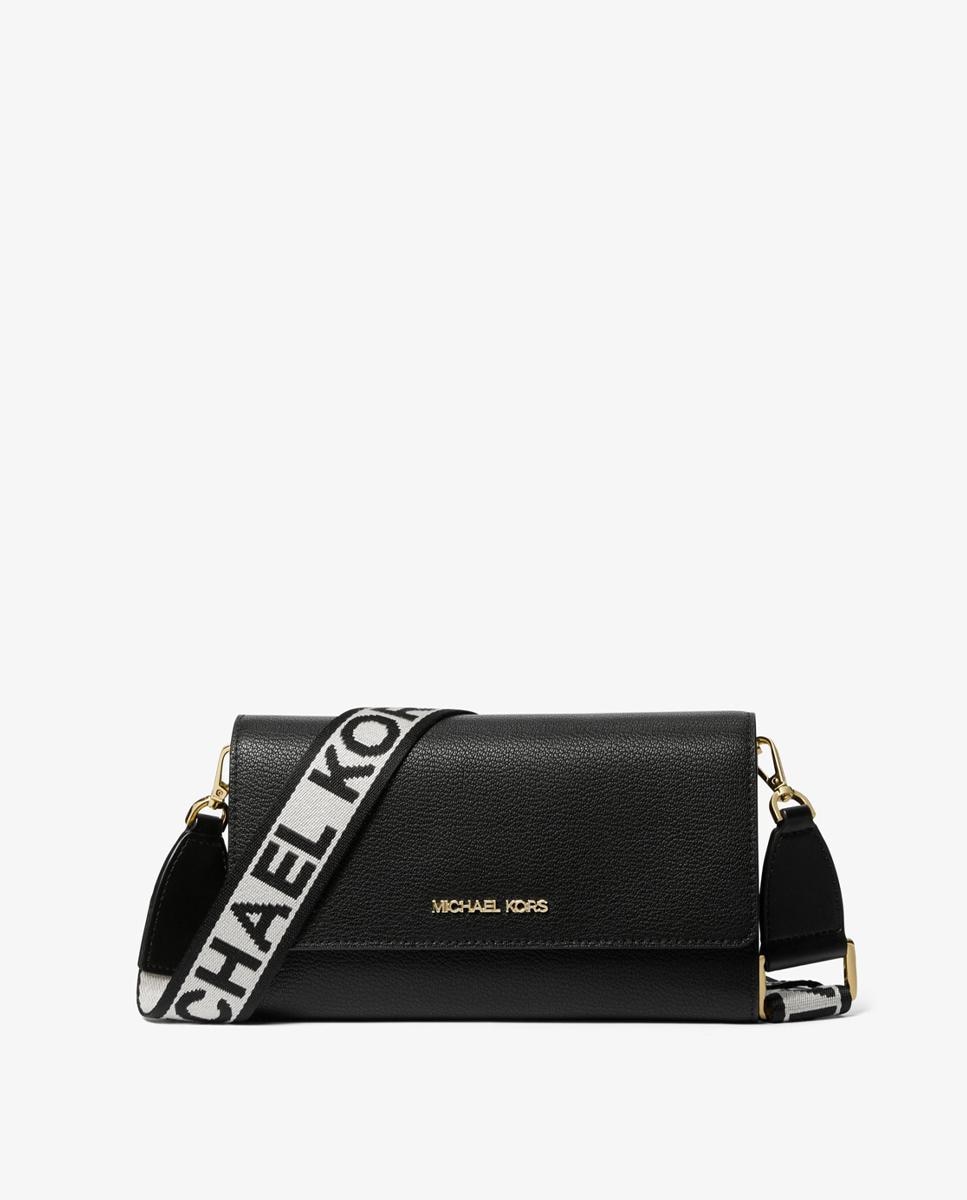 Imagen 0 de Bandolera de mujer Jet Set de piel con asa regulable Negro