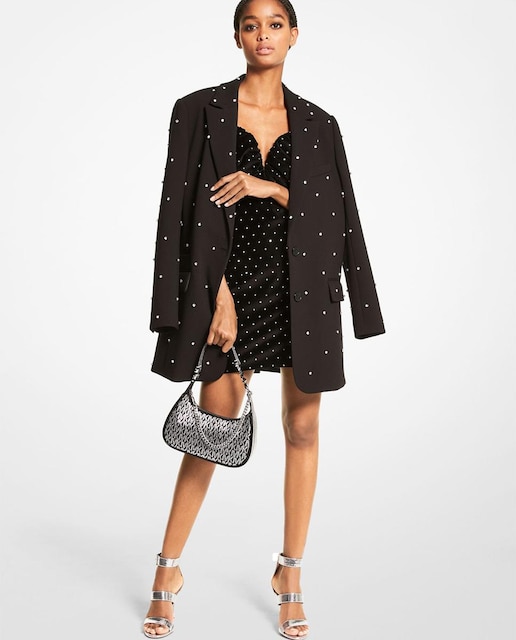 Blazer de mujer de crepé con lunares