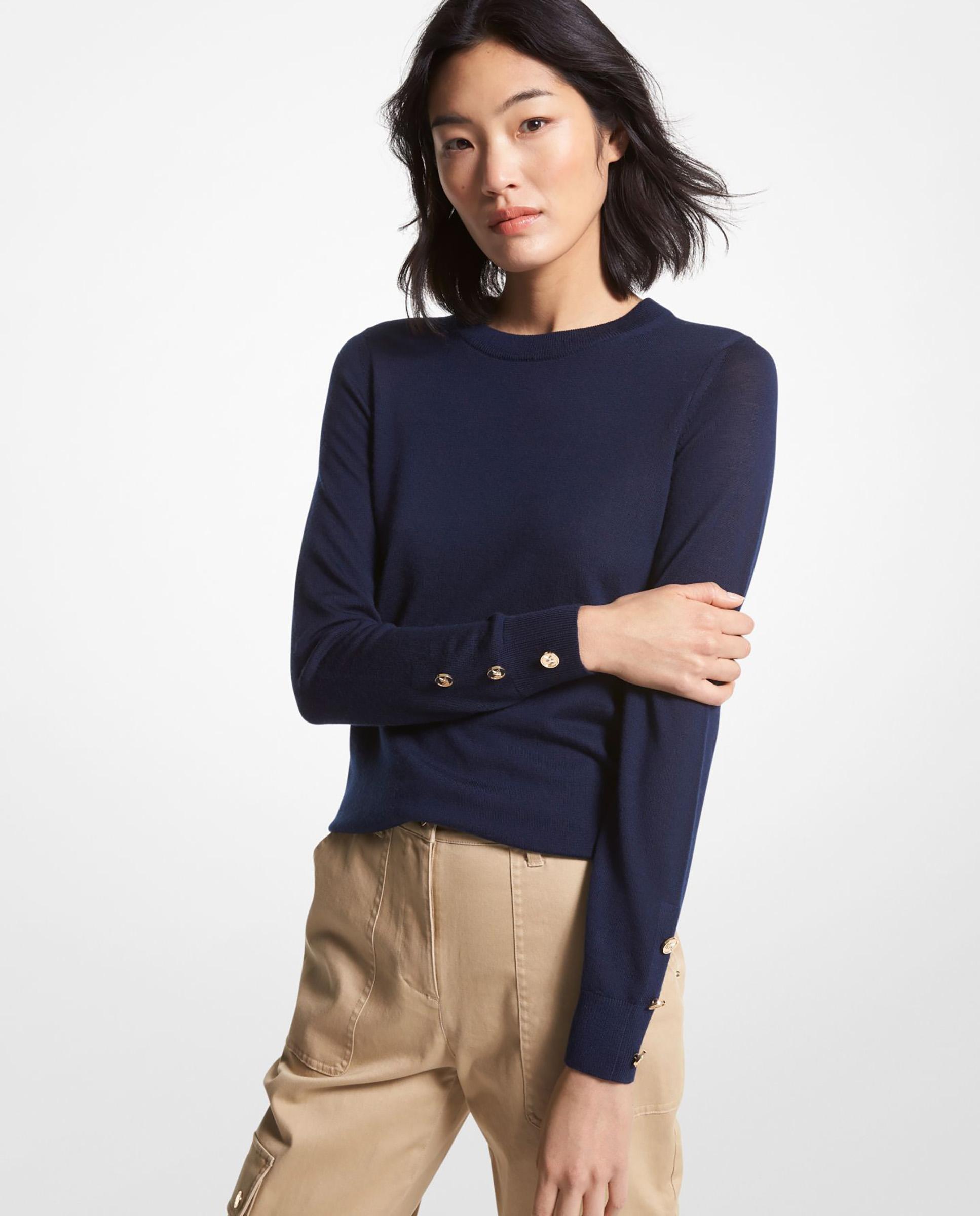 Michael Michael Kors - Jersey de mujer de lana merino con botones en los puños.