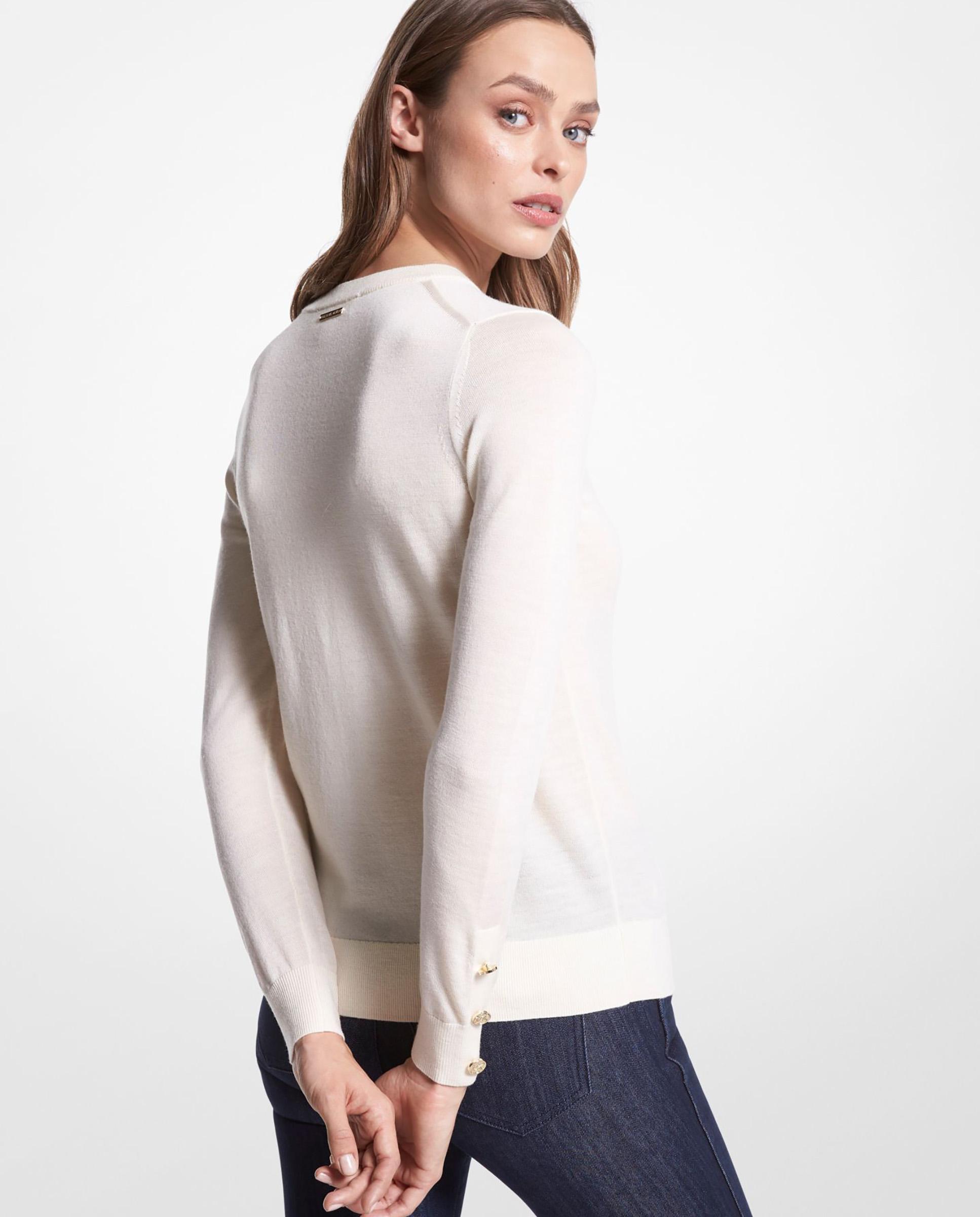 Jersey de mujer de manga larga con cuello redondo - Michael Michael Kors - Crudo Crudo-2