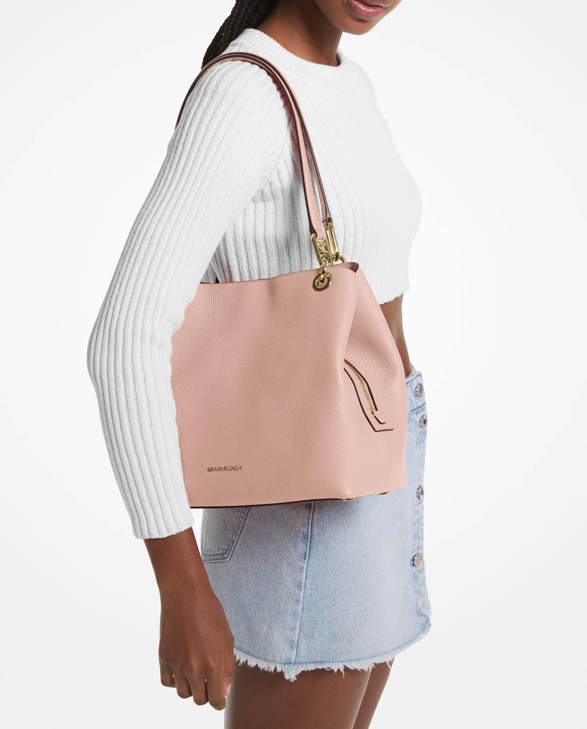 Bolso de hombro Kensington tote de piel - Michael Michael Kors - Rosa claro Rosa claro-2