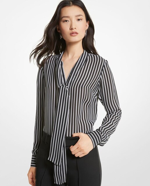 Imagen 0 de Blusa de mujer de manga larga con rayas