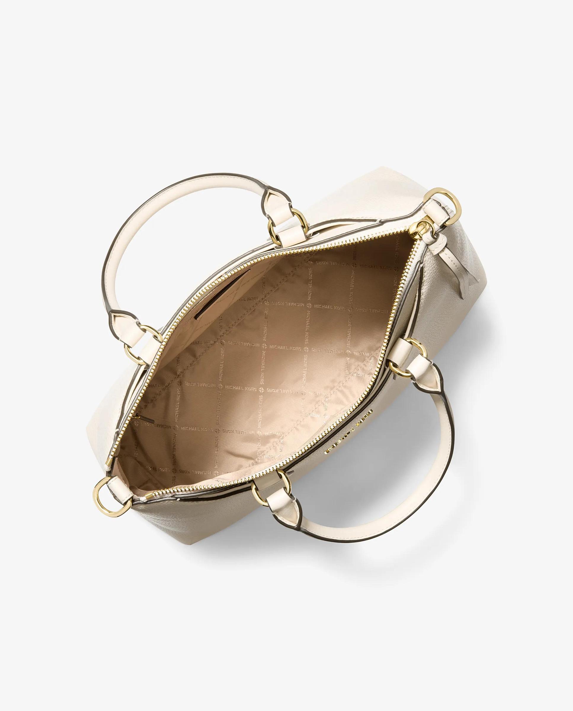 Bandolera de mujer satchel austen mediano de piel - Michael Michael Kors - Marfil Marfil-3