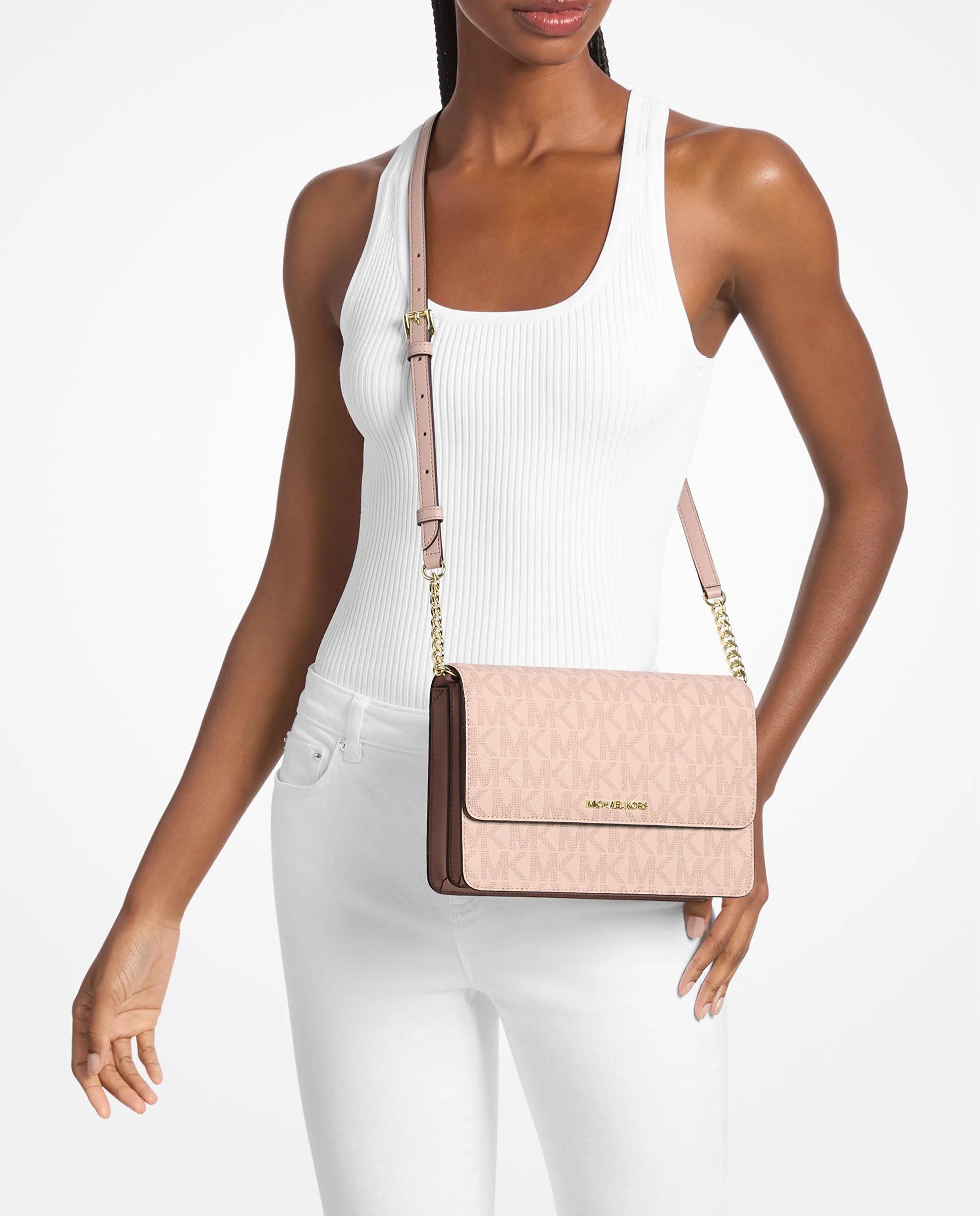 Bandolera de mujer daniela grande con logotipo - Michael Michael Kors - Rosa claro Rosa claro-2