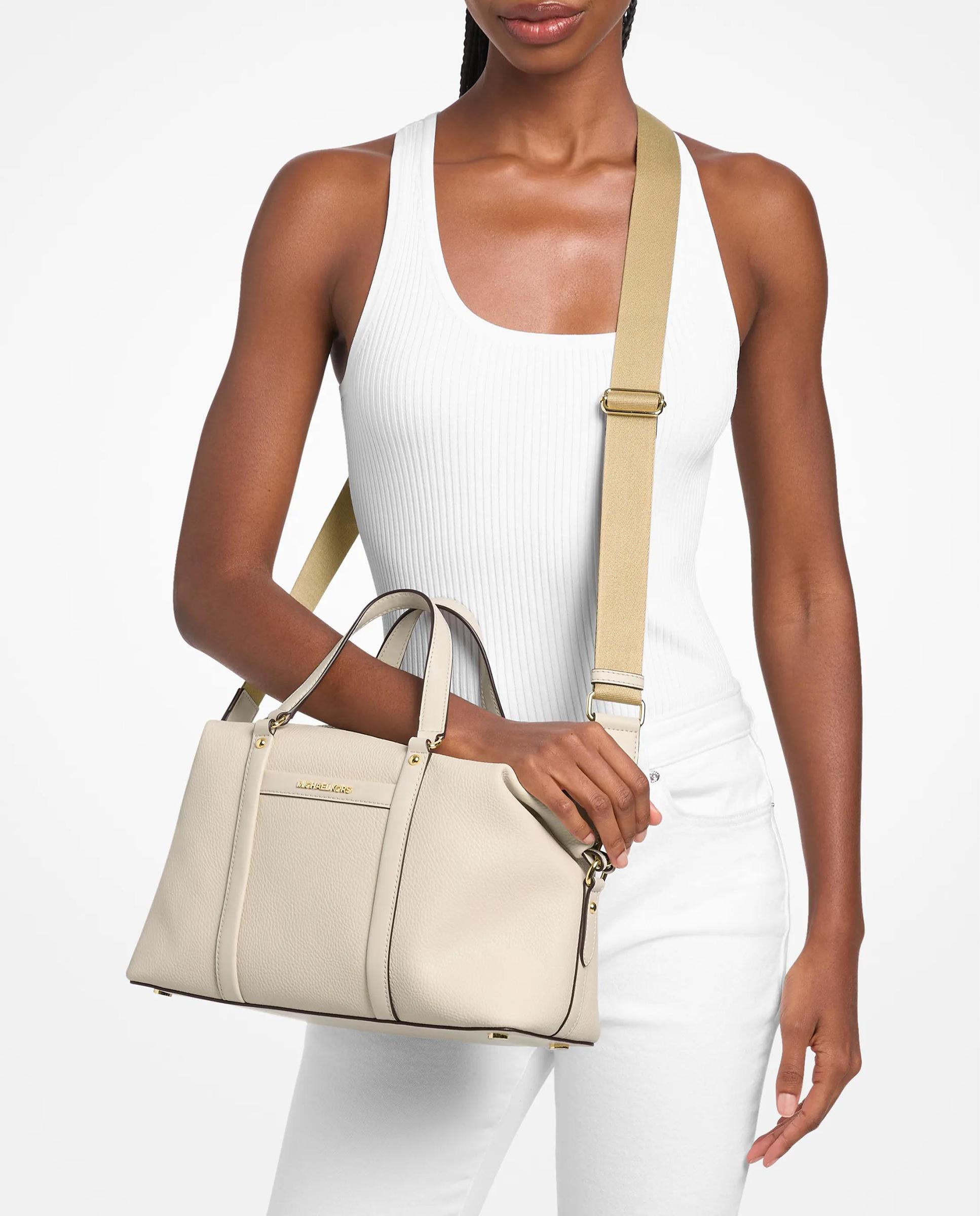 Bandolera de mujer satchel beck mediana de piel - Michael Michael Kors - Marfil Marfil-2