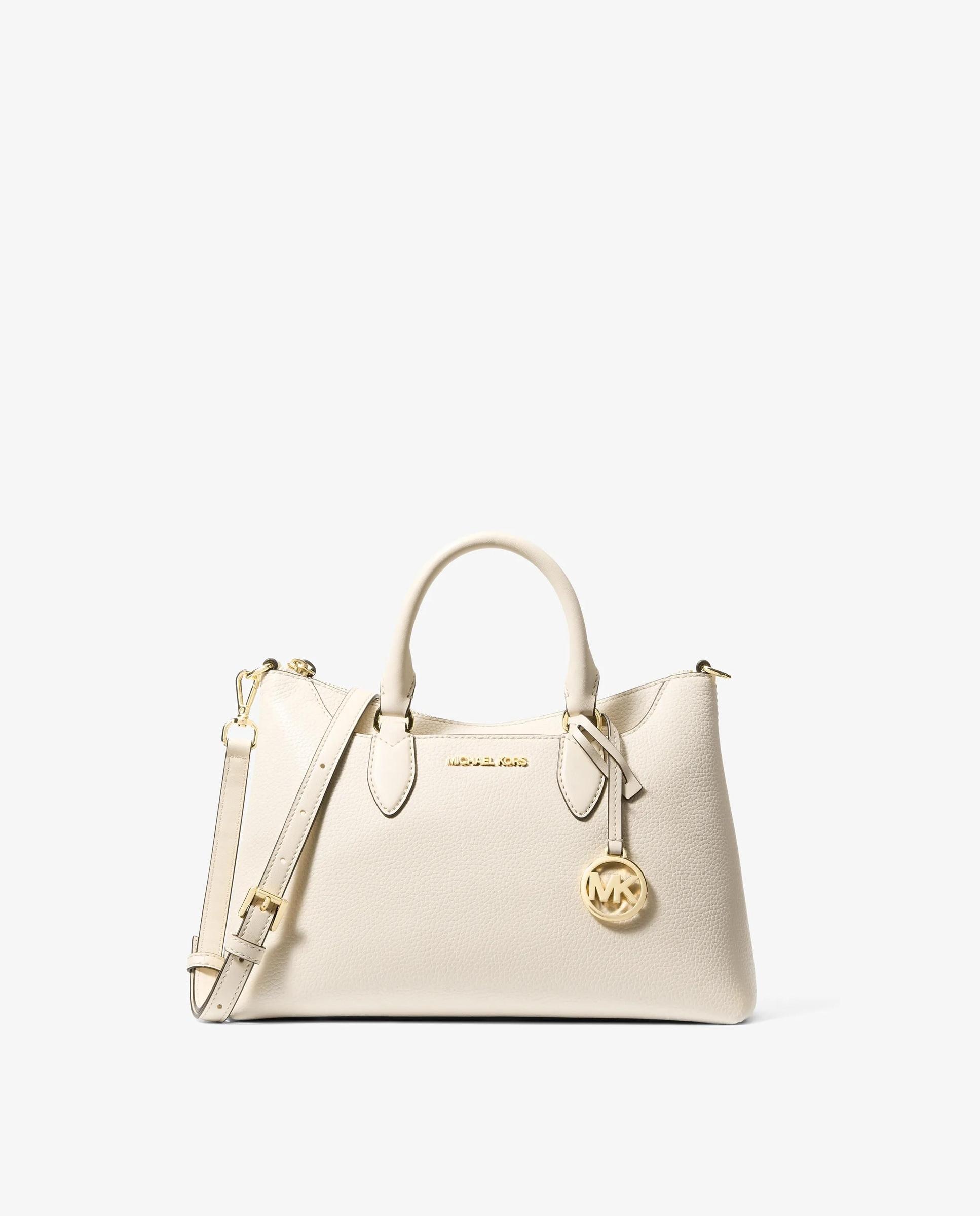 Bandolera de mujer satchel austen pequeña de piel - Michael Michael Kors - Marfil Marfil-1