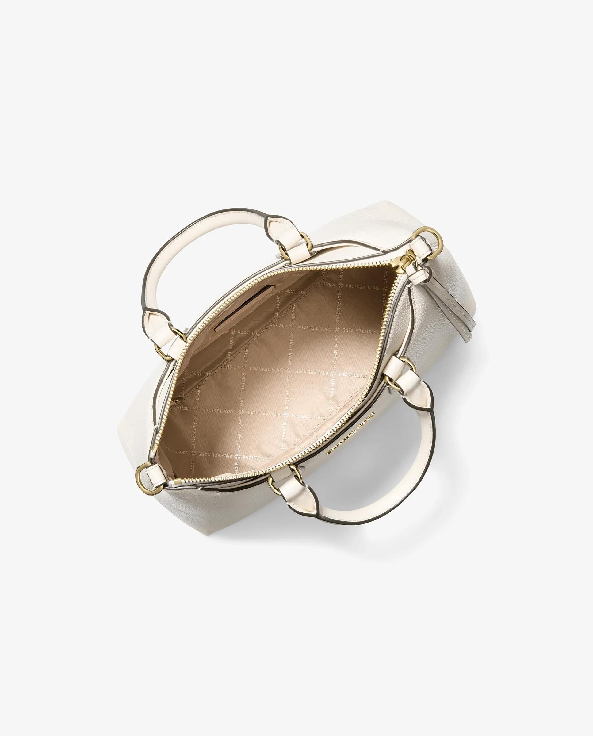 Bandolera de mujer satchel austen pequeña de piel - Michael Michael Kors - Marfil Marfil-3