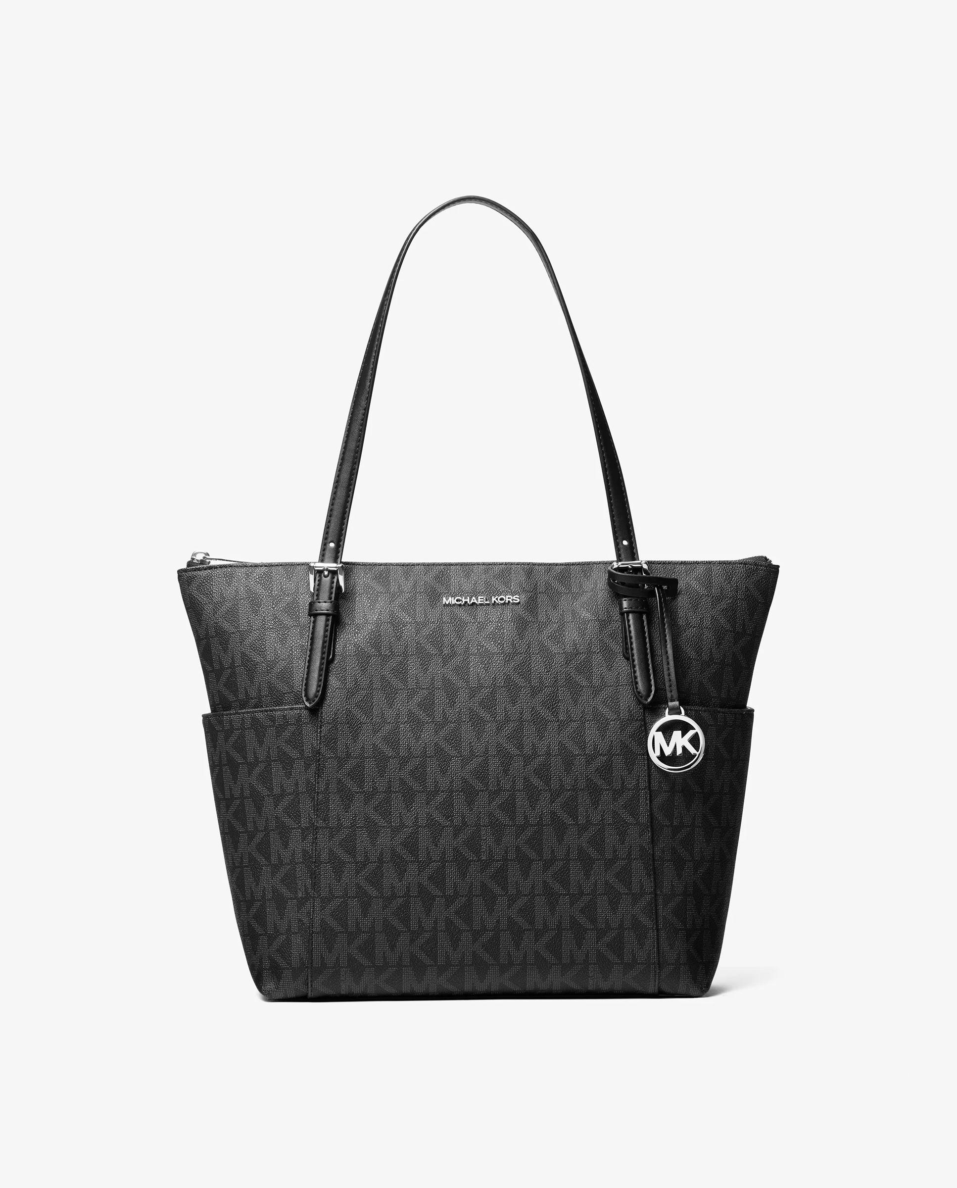 Imagen 0 de Bolso shopper tote jet set mediano con cremallera superior y logotipo Negro