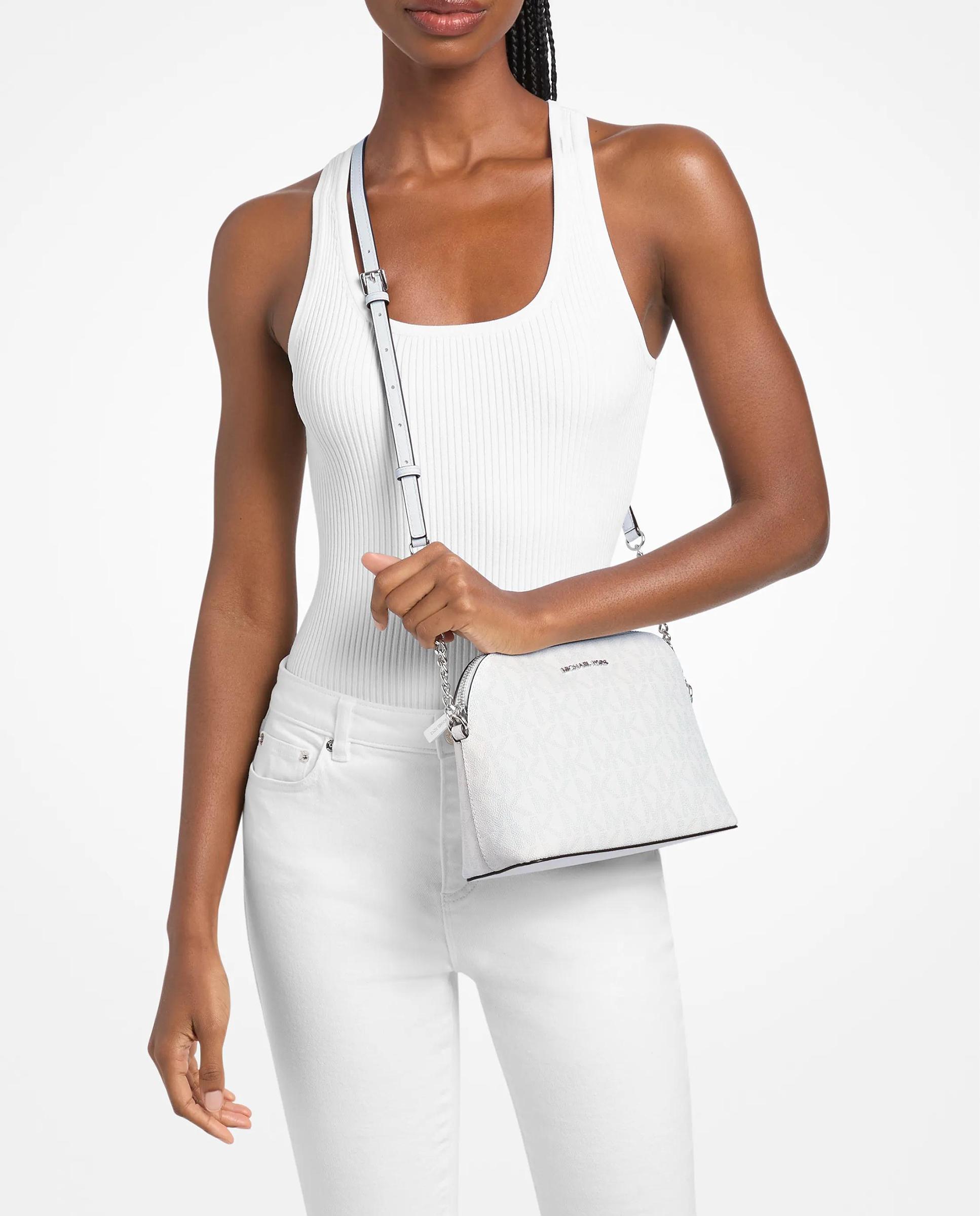 Bandolera de mujer cindy tipo cúpula con logotipo - Michael Michael Kors - Blanco Blanco-2