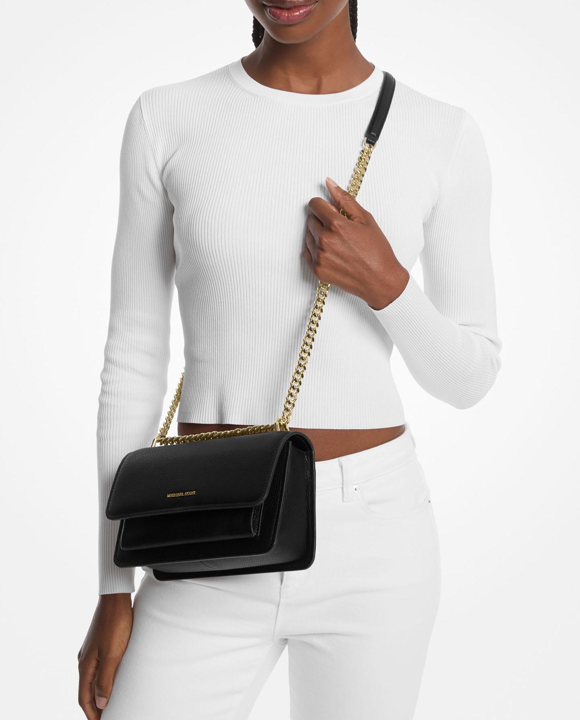 Bolso de hombro claire grande transformable de piel granulada - Michael Michael Kors - Negro Negro-2