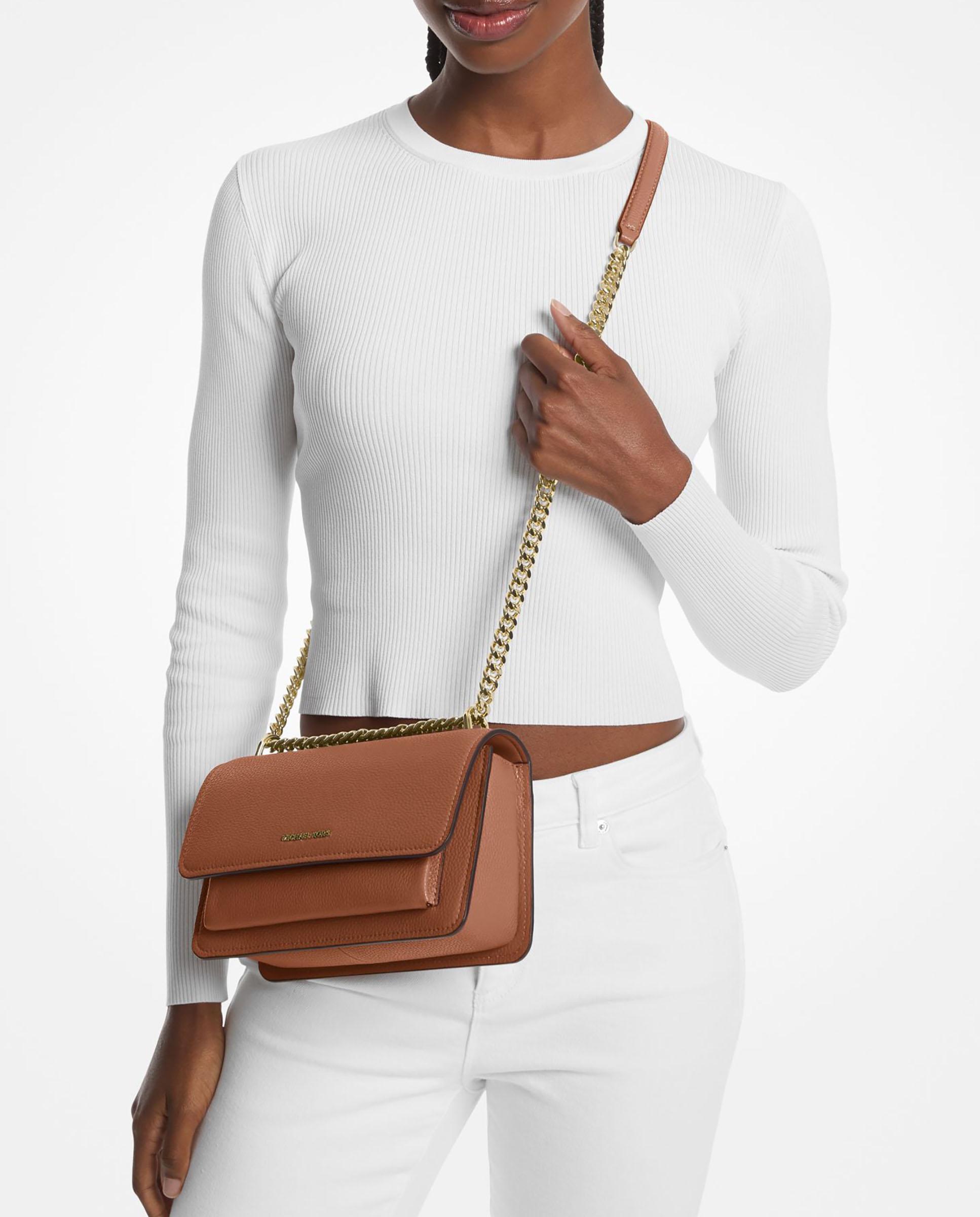 Bolso de hombro claire grande transformable de piel granulada - Michael Michael Kors - Canela Canela-2