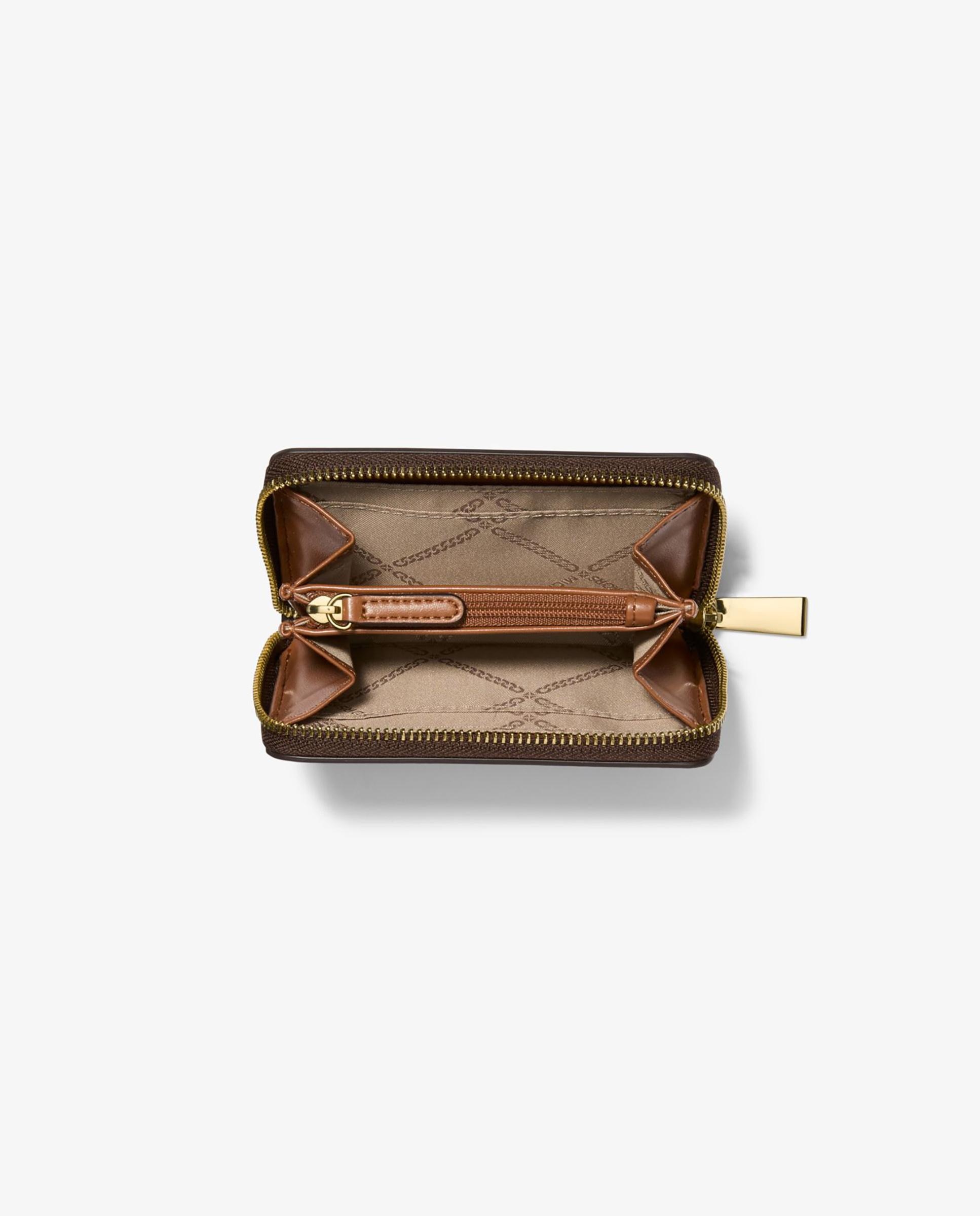 Imagen 2 de Tarjetero de mujer jet set pequeño con logotipo y cremallera circundante - Michael Michael Kors - Marrón oscuro Marrón oscuro