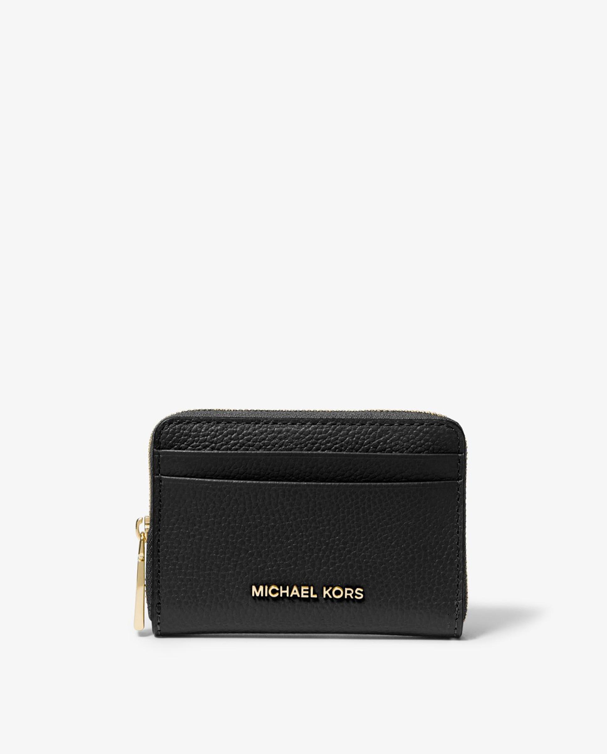 Tarjetero de mujer jet set pequeño de piel granulada - Michael Michael Kors - Negro Negro-1
