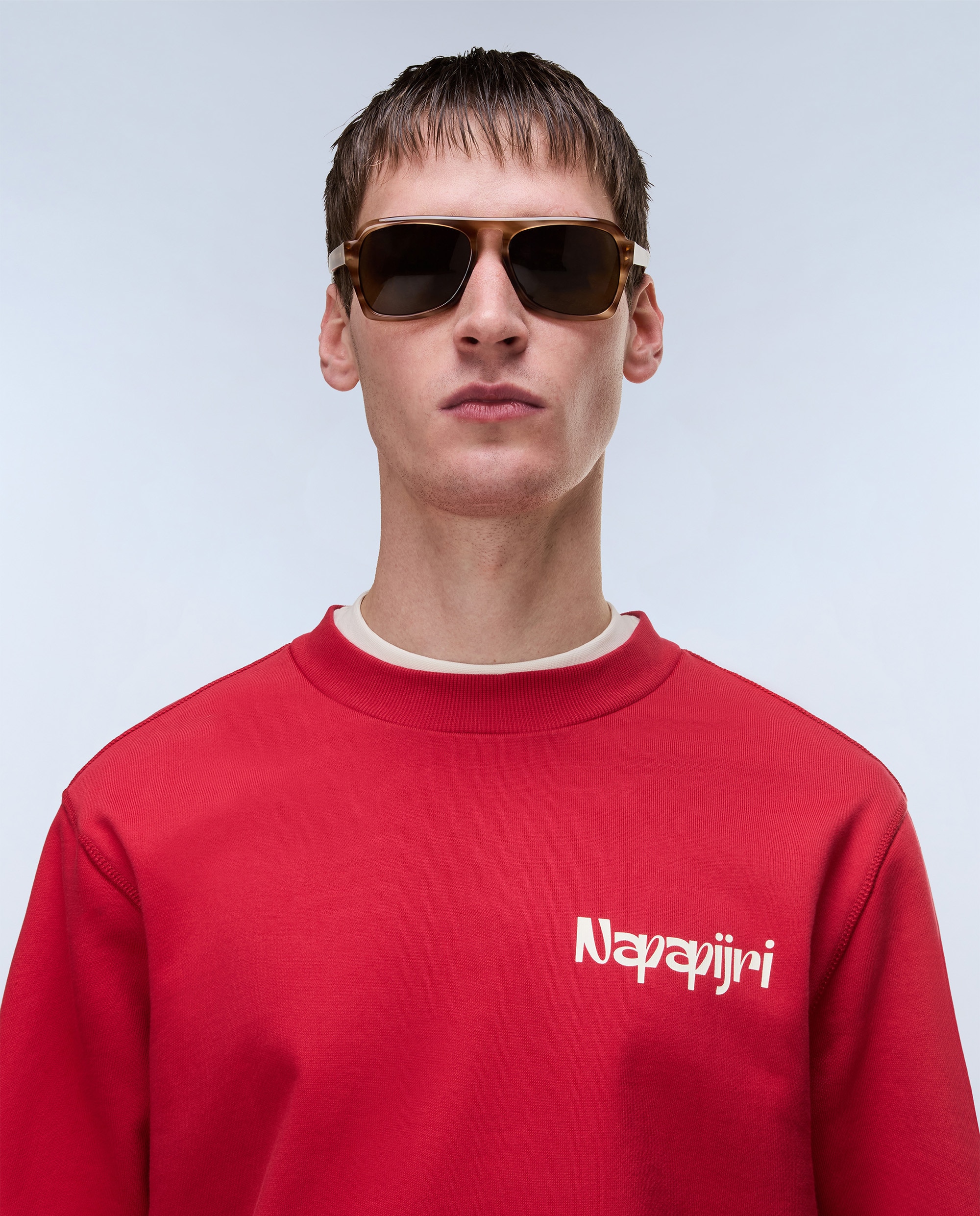 Sudadera de hombre Sol con cuello redondo - Napapijri - Rojo Rojo-2
